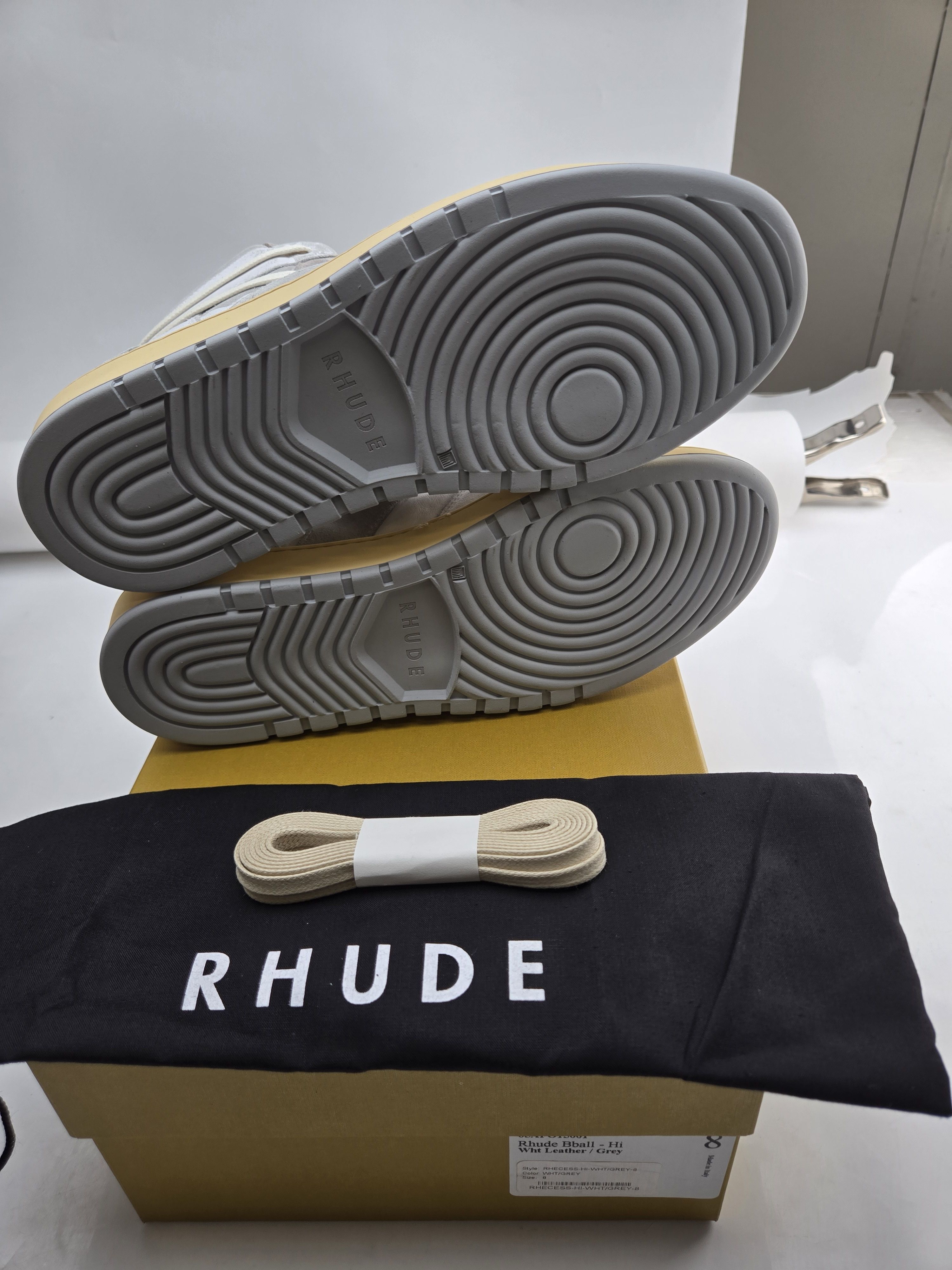 Rhude Rhude Rhecess Hi White Leather Grey Size US 8 / EU 41 - 5 Thumbnail