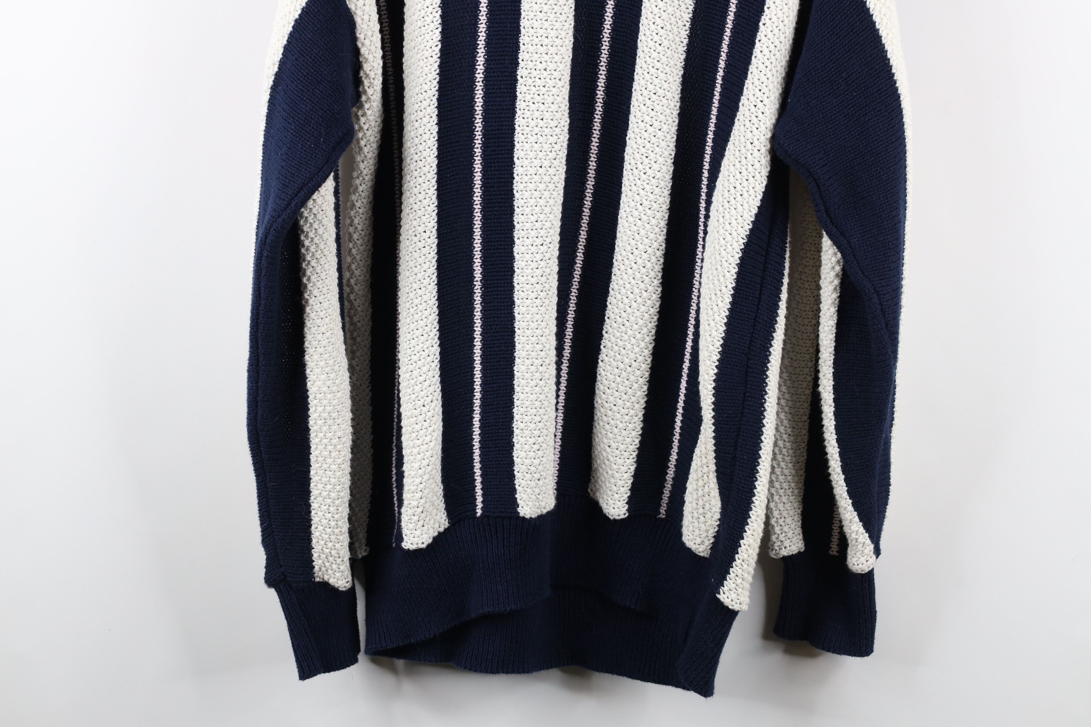 Vintage Vintage 90s Streetwear Block Thermal Knit Crewneck Sweater Size US L / EU 52-54 / 3 - 10 Thumbnail