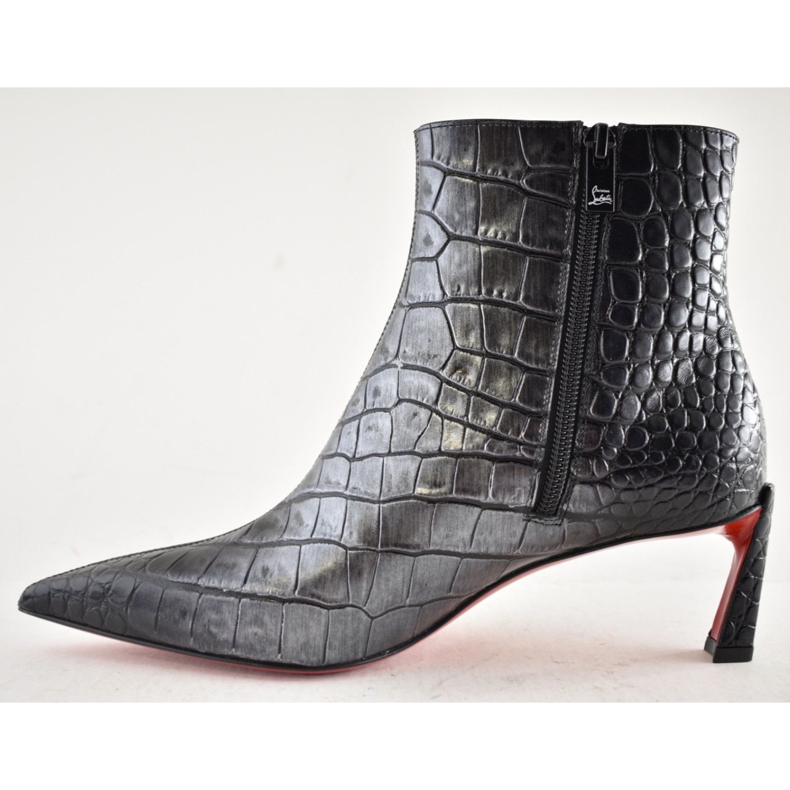 Christian Louboutin Christian Louboutin Condora Booty 55 Black Silver Croc Ali Size US 8 / IT 38 - 11 Thumbnail