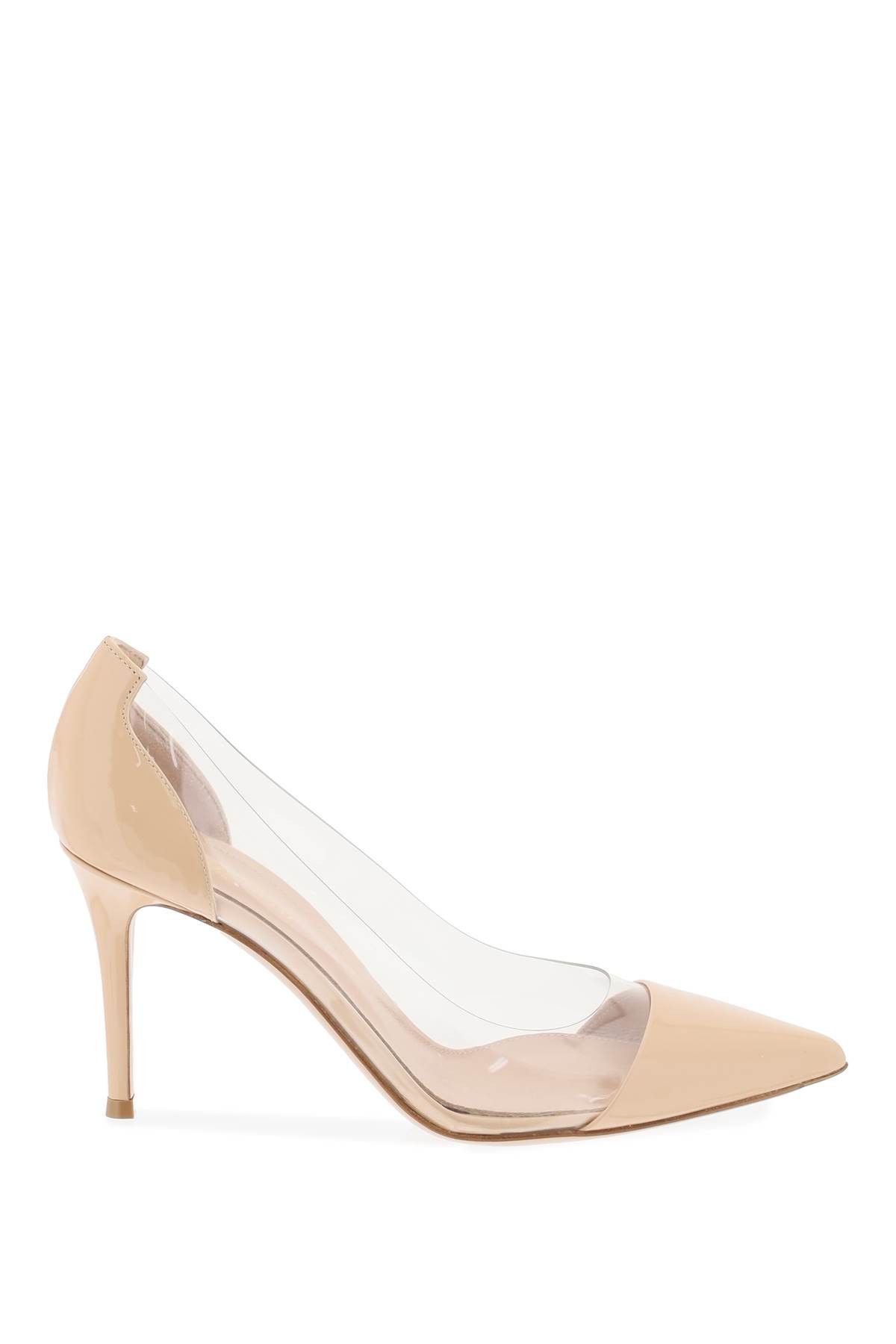 image of Gianvito Rossi 85 Plexi Pumps Shoes in Nude Trasp, Women's (Size 7)