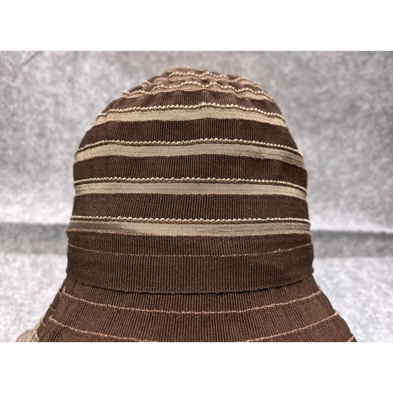 CO August Bucket Hat Womens One Size Brown Striped Cotton Lightweight Outdoors Beach Size ONE SIZE - 2 Thumbnail