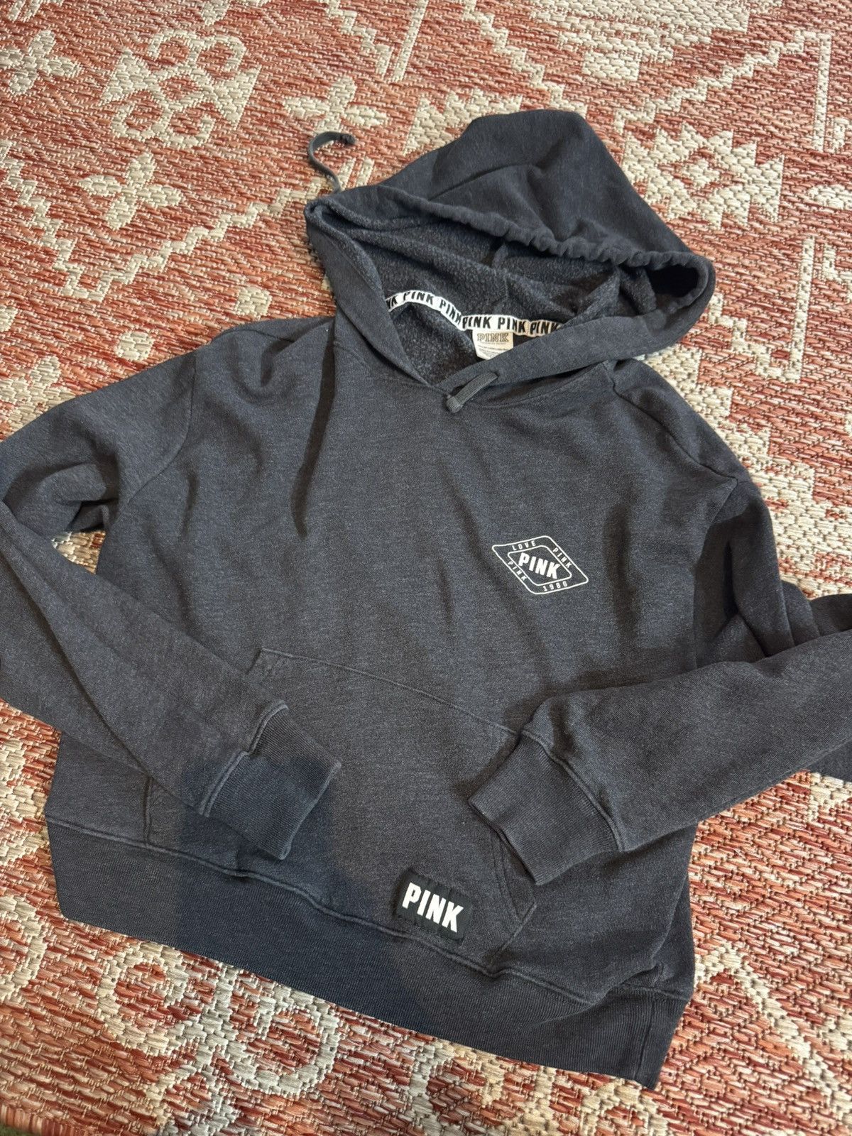 Pink Y2K Victoria Secret Pink Grey Hoodie Sweater size XS Size XS / US 0-2 / IT 36-38 - 1 Thumbnail