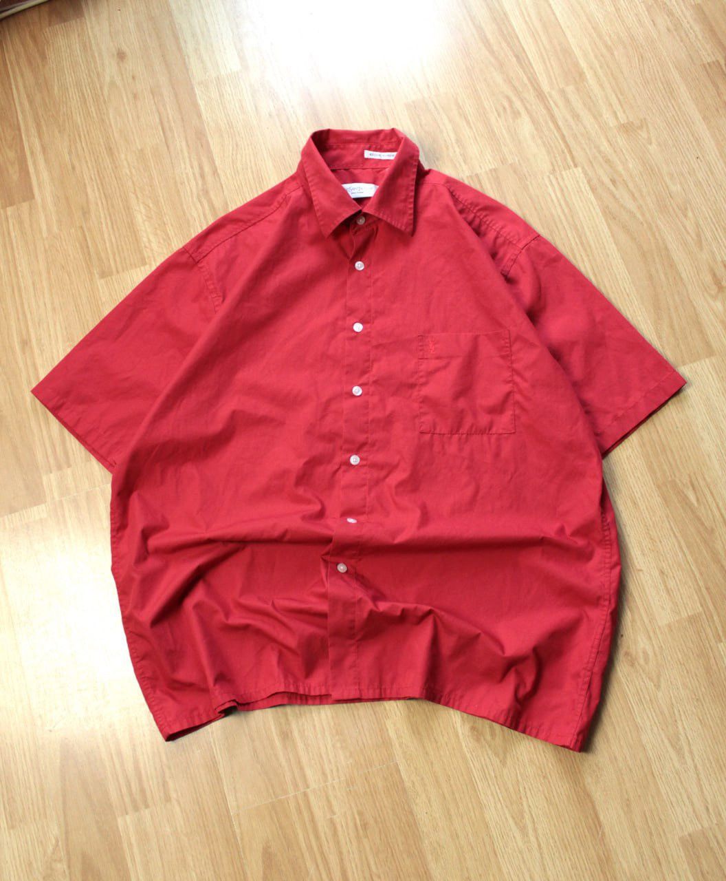 🔥 Yves Saint Laurent Button Up Short Sleeve Shirt Logo YSL