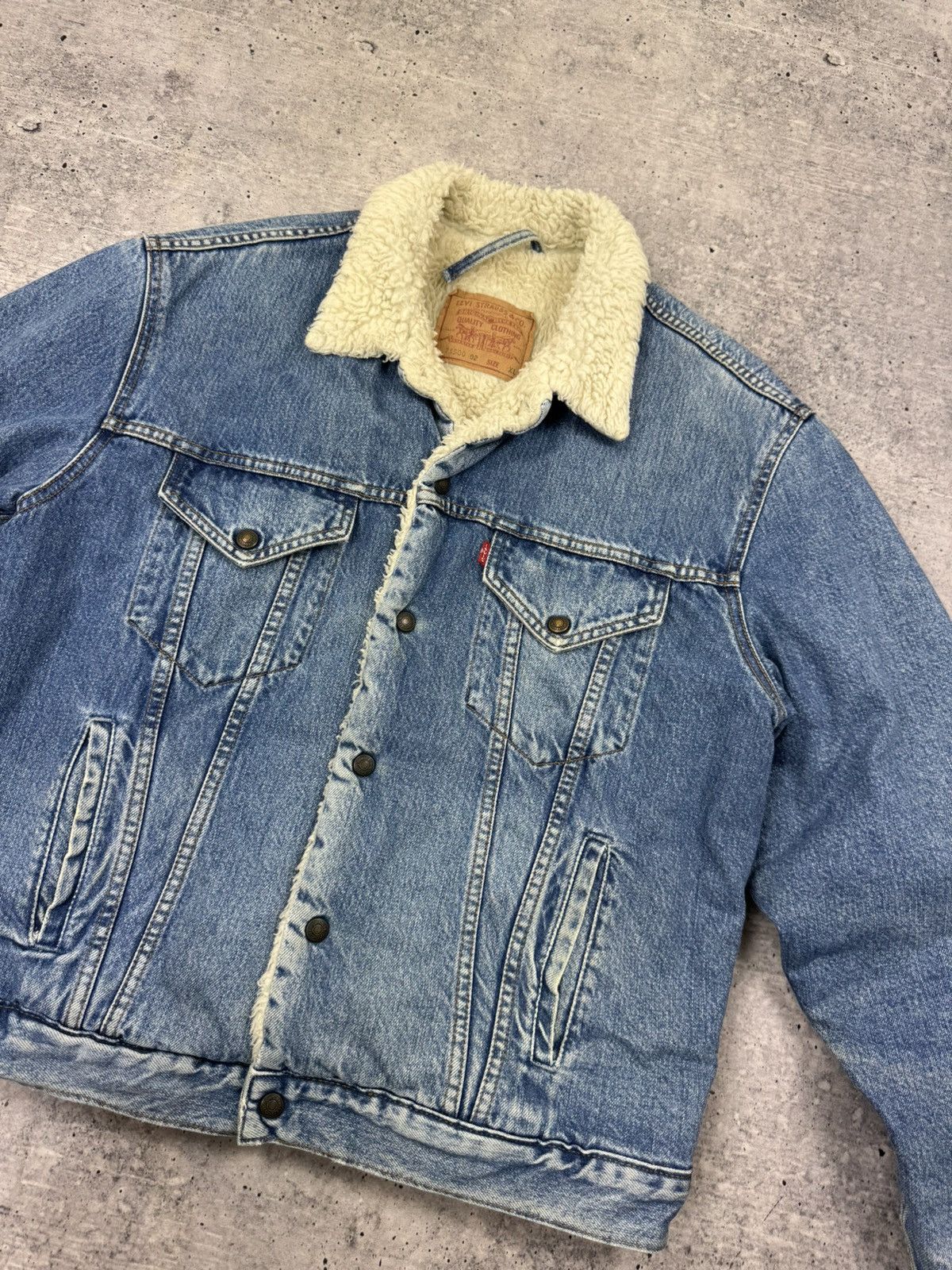 Levi's Levi’s Vintage Stonewashed Blue Denim Trucker Sherpa Bomber Size US XL / EU 56 / 4 - 10 Thumbnail