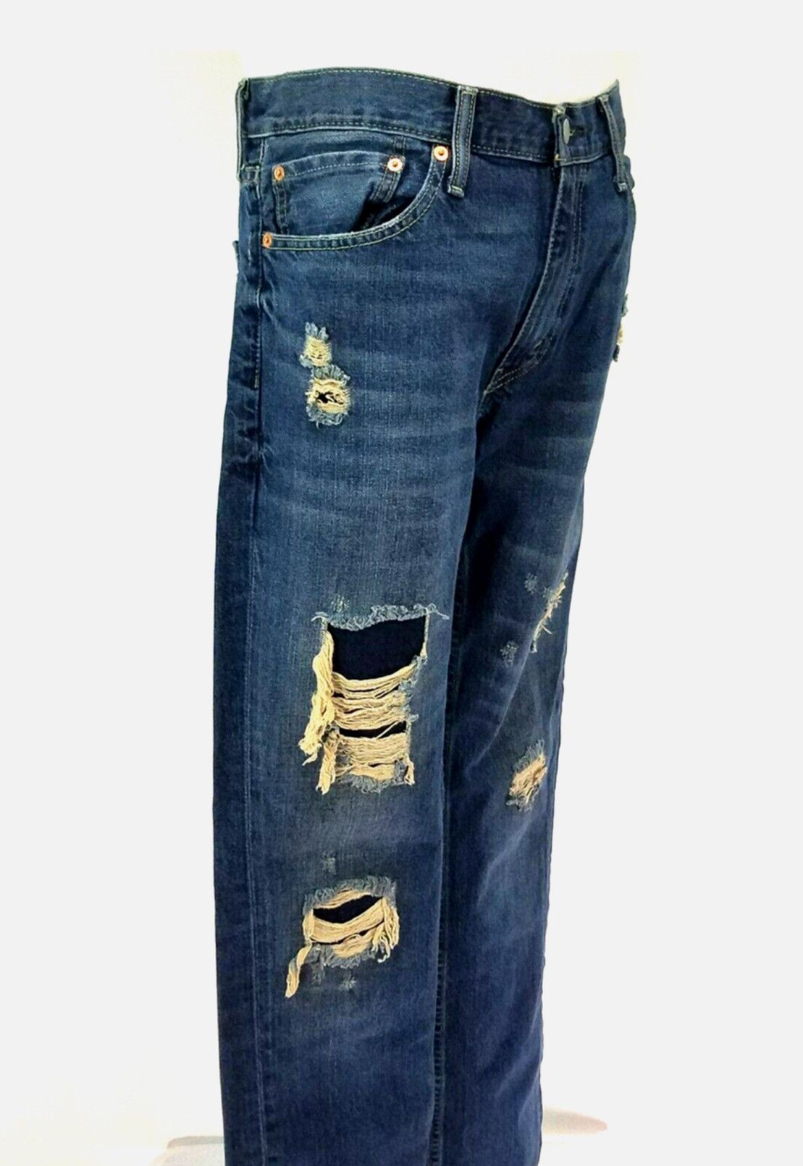 Levi's × Vintage 511 Slim Jeans W29” x L32” Distressed Upcycled Size US 29 - 4 Thumbnail