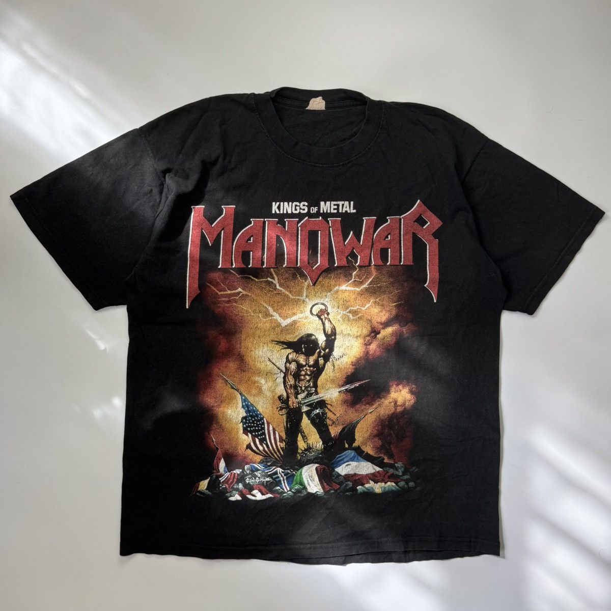 Band Tees Vintage Manowar 1994 World Tour Kings Of Metal Size US XL / EU 56 / 4 - 1 Thumbnail