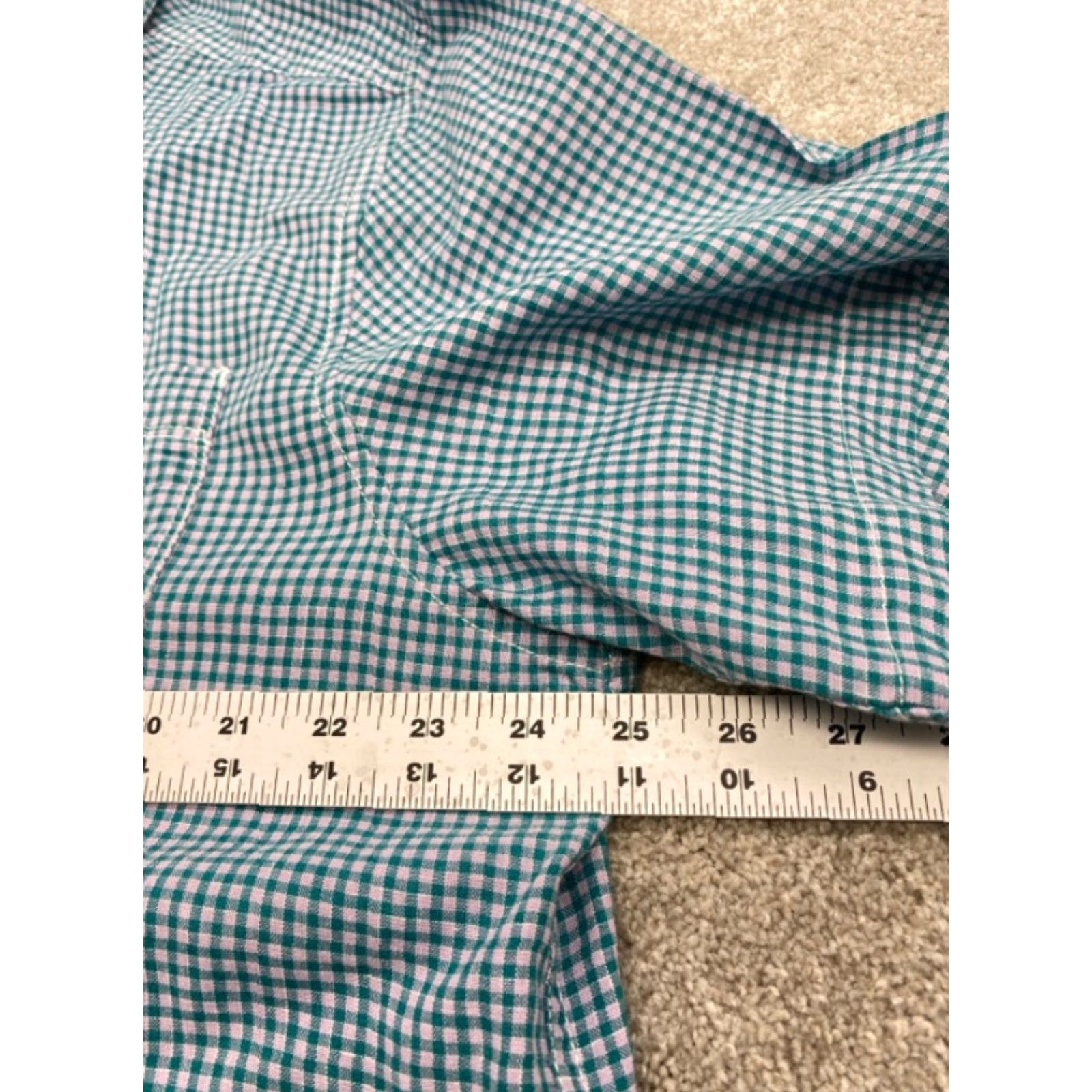 Tommy Bahama VINTAGE Tommy Bahama Shirt Men’s Large Short Sleeve Button Up Blue Checked Linen Blend Size US L / EU 52-54 / 3 - 7 Thumbnail