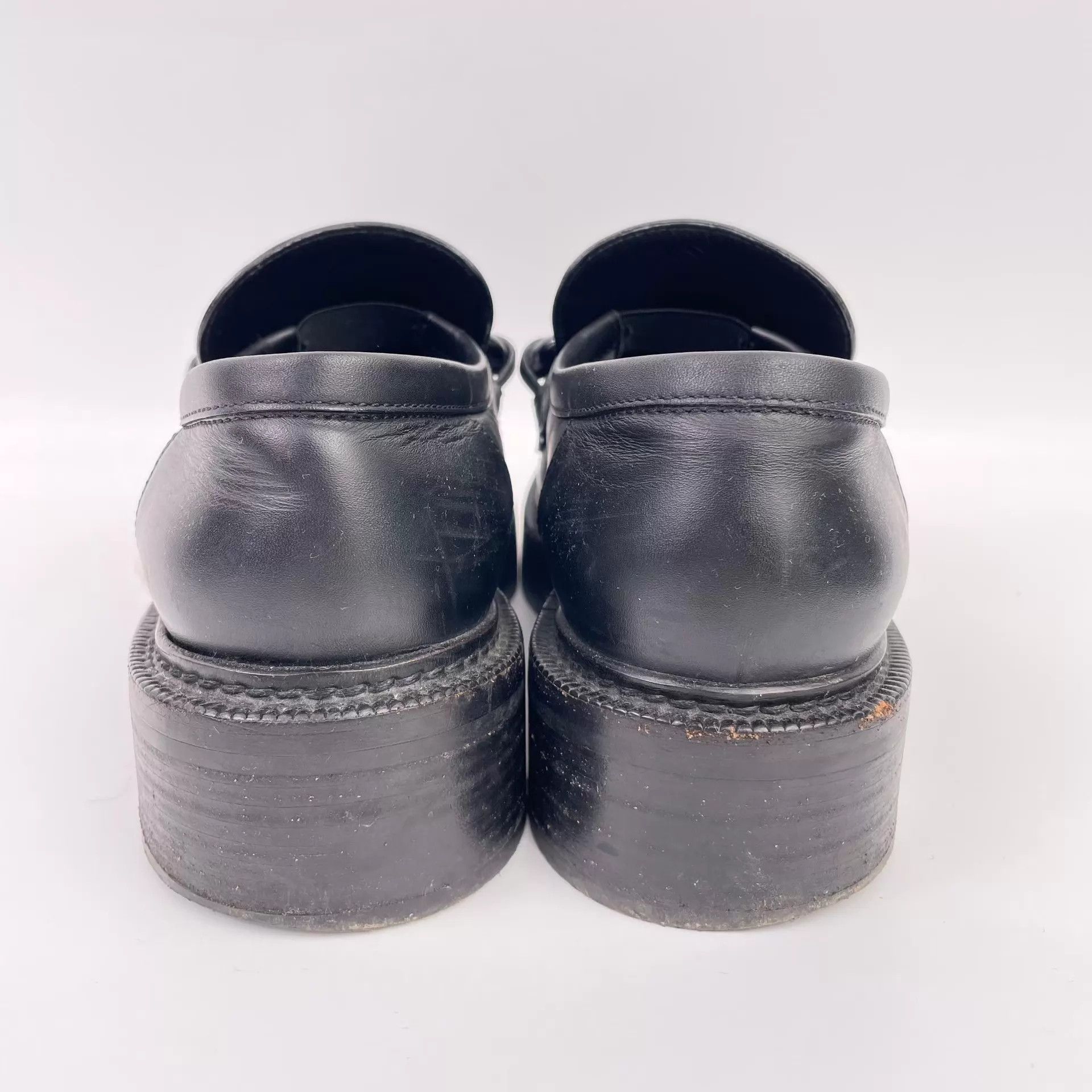 Louis Vuitton LV Black 37 Cowhide Leather Shoes 260505CYE3X04 Size US 7 / IT 37 - 8 Thumbnail