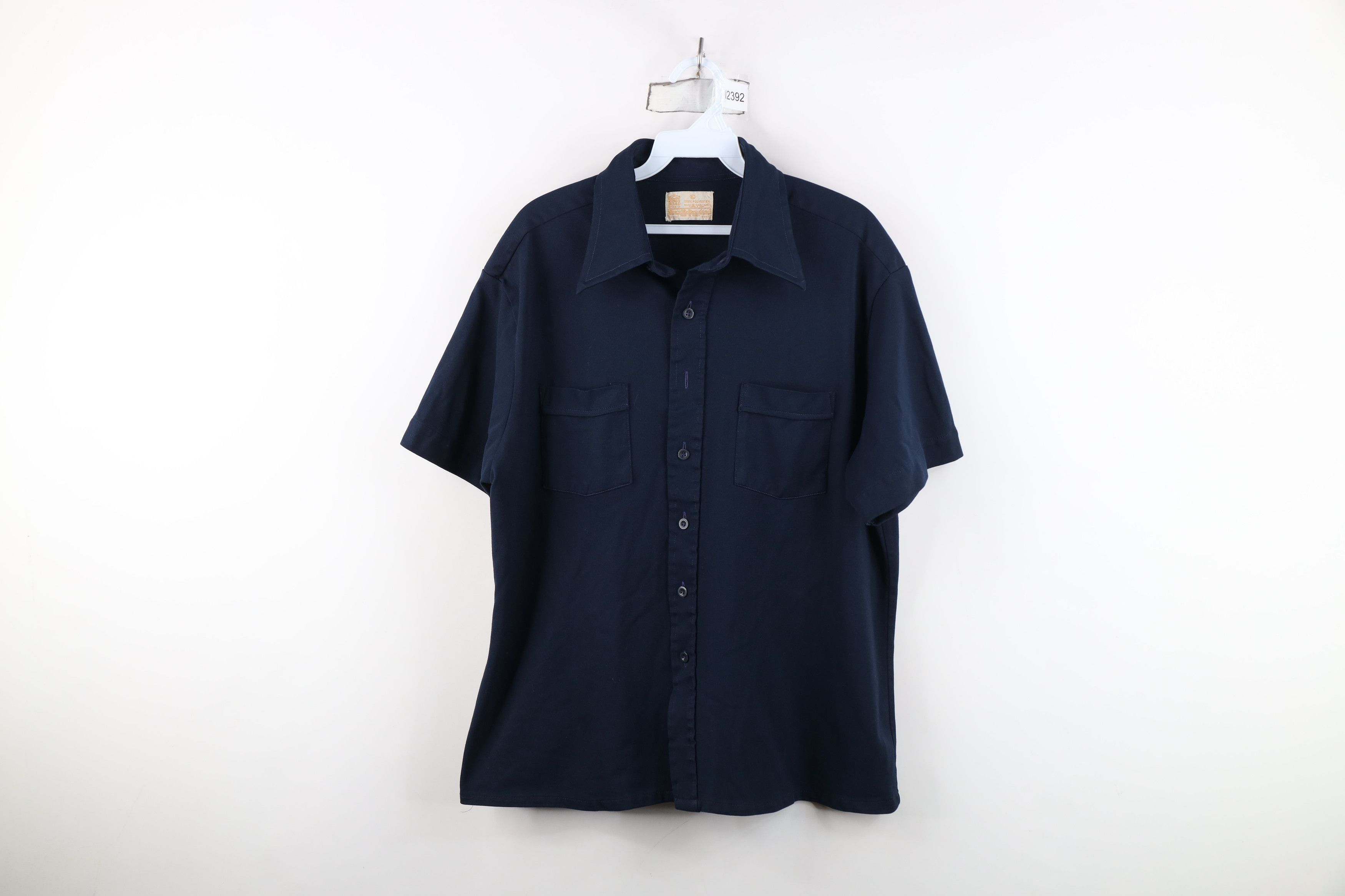 Vintage Vintage 70s Streetwear Knit Short Sleeve Button Shirt Blue Size US XL / EU 56 / 4 - 1 Thumbnail