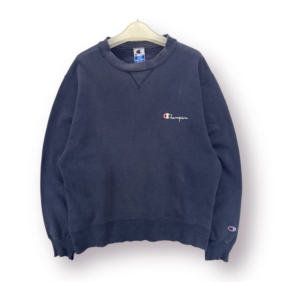 Champion 🔥 90's Champion Made in USA Distressed Blue sweatshirt Size US M / EU 48-50 / 2 - 1 Thumbnail