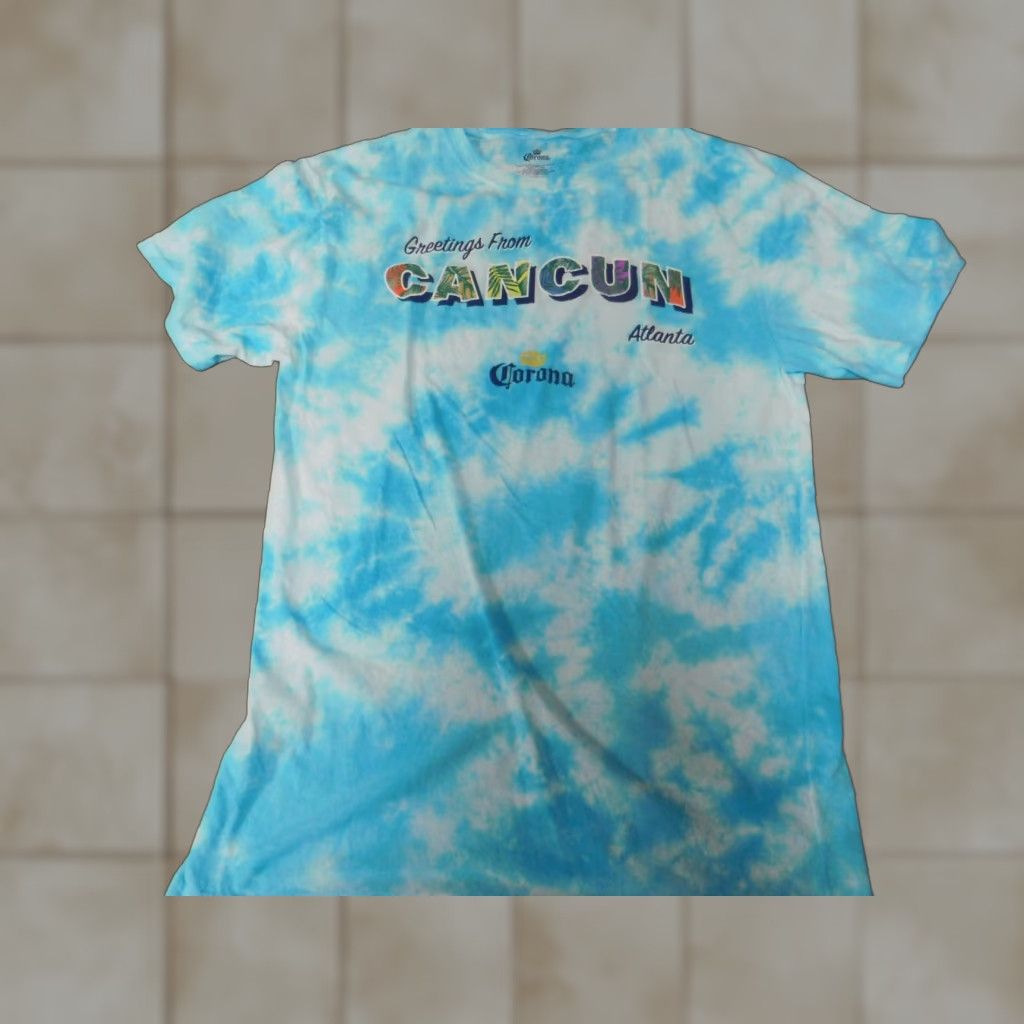 Vintage Corona Mens shirt Medium Blue tie dye atlanta cancun mexico Size US M / EU 48-50 / 2 - 1 Thumbnail