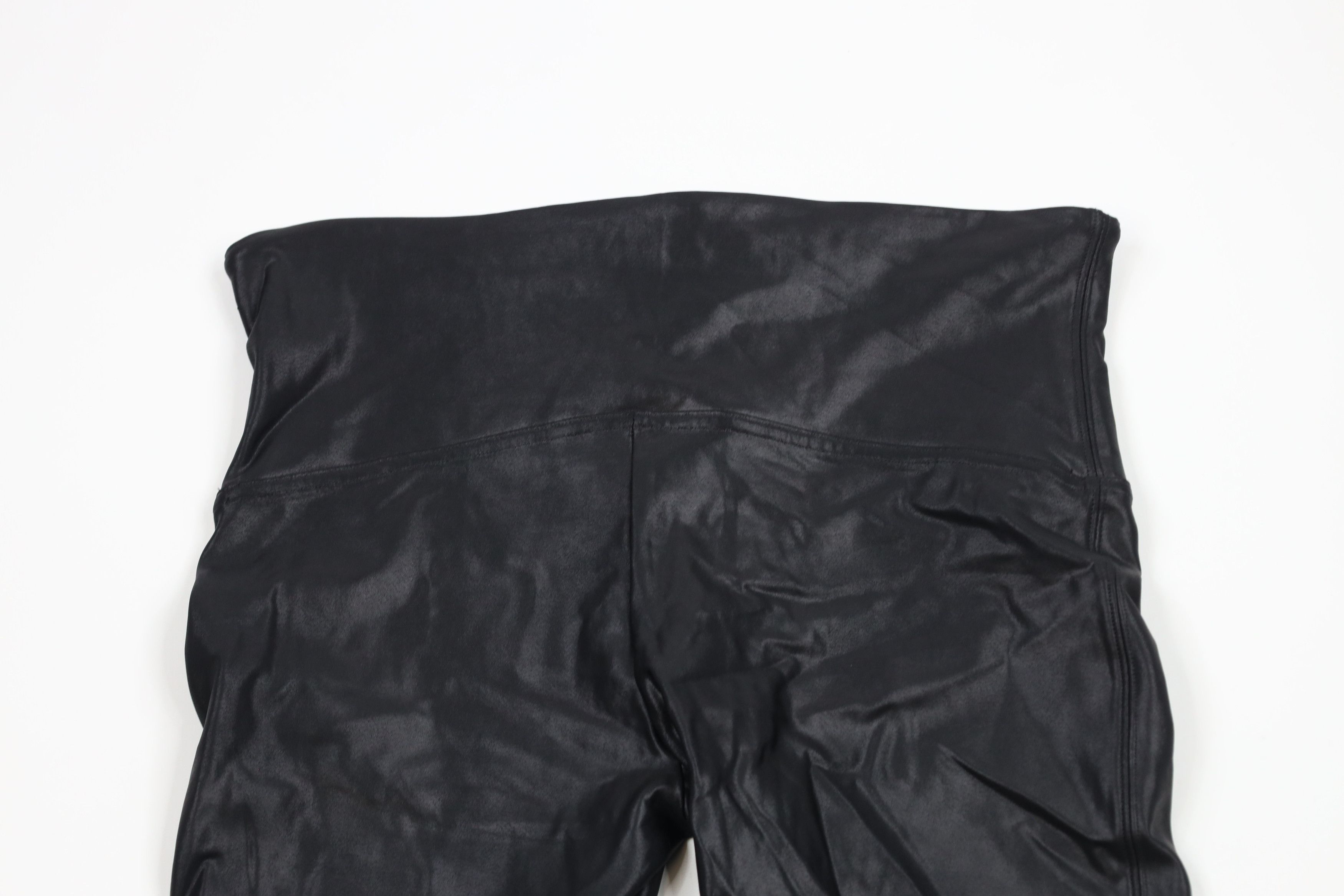 Spanx × Vintage Spanx Faux Leather Spandex Leggings Pants Black Shapewear Size 29" - 8 Thumbnail