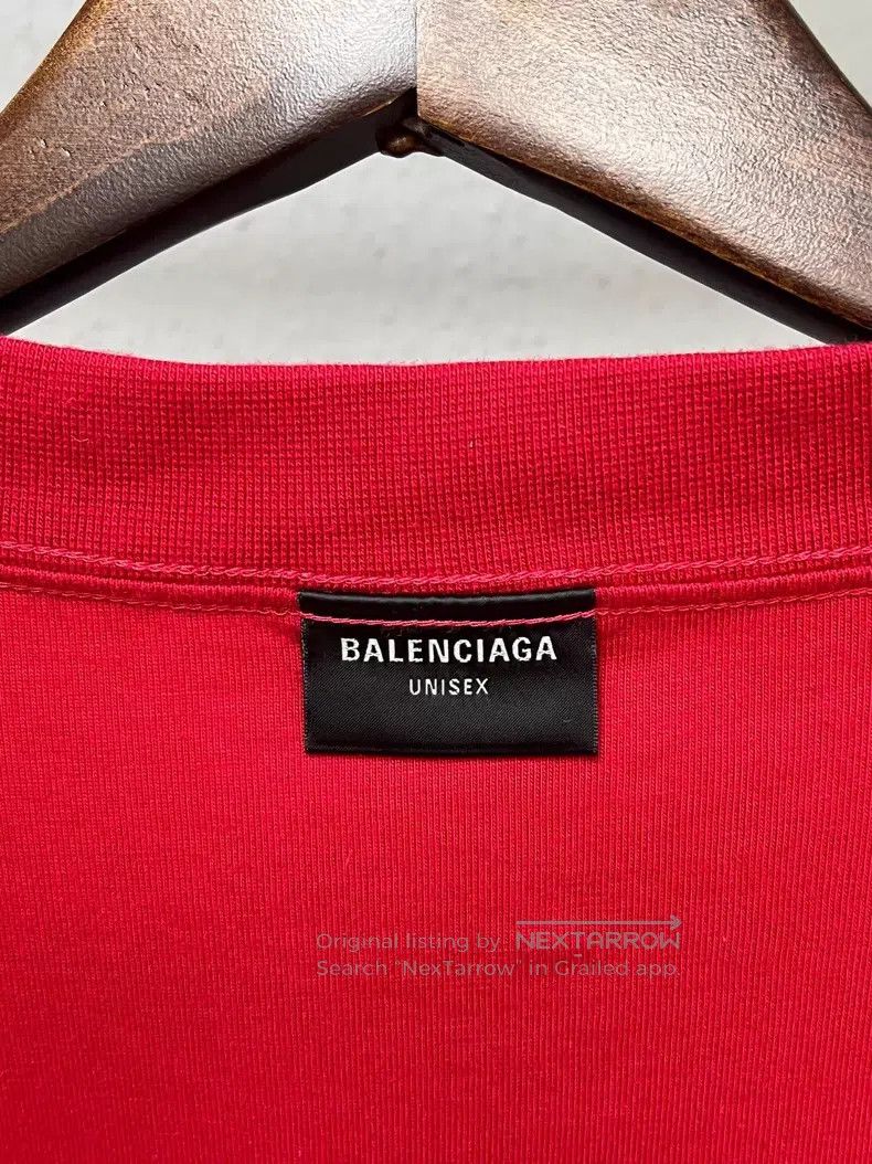 Balenciaga Balenciaga Red Slogan Short Sleeve Size US XL / EU 56 / 4 - 4 Thumbnail
