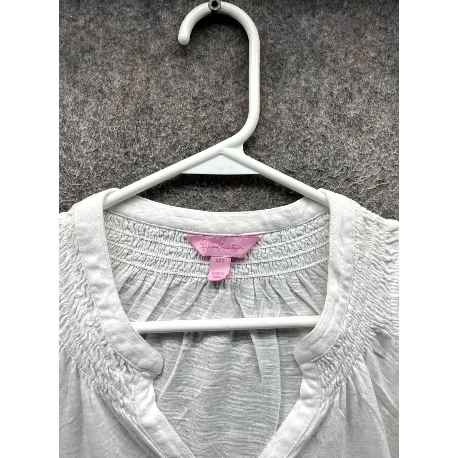 Lilly Pulitzer Lilly Pulitzer Tank Top Womens XXS White Henley Sleeveless Jersey Lightweight Size XXS / US 00 / IT 34 - 2 Thumbnail