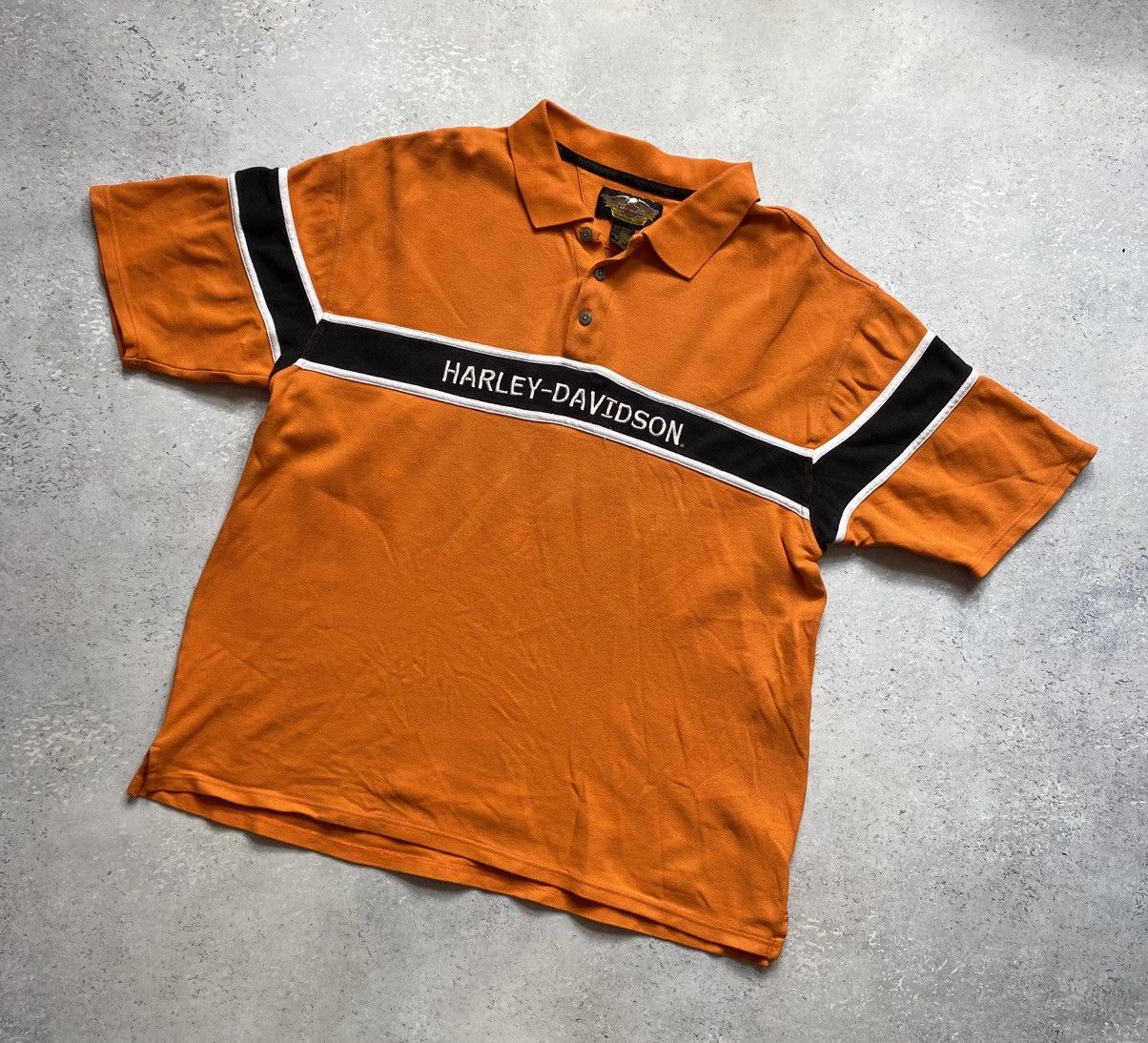 Harley Davidson Vintage Harley Davidson Mens Polo Shirt With Big Logo Size US XL / EU 56 / 4 - 2 Thumbnail