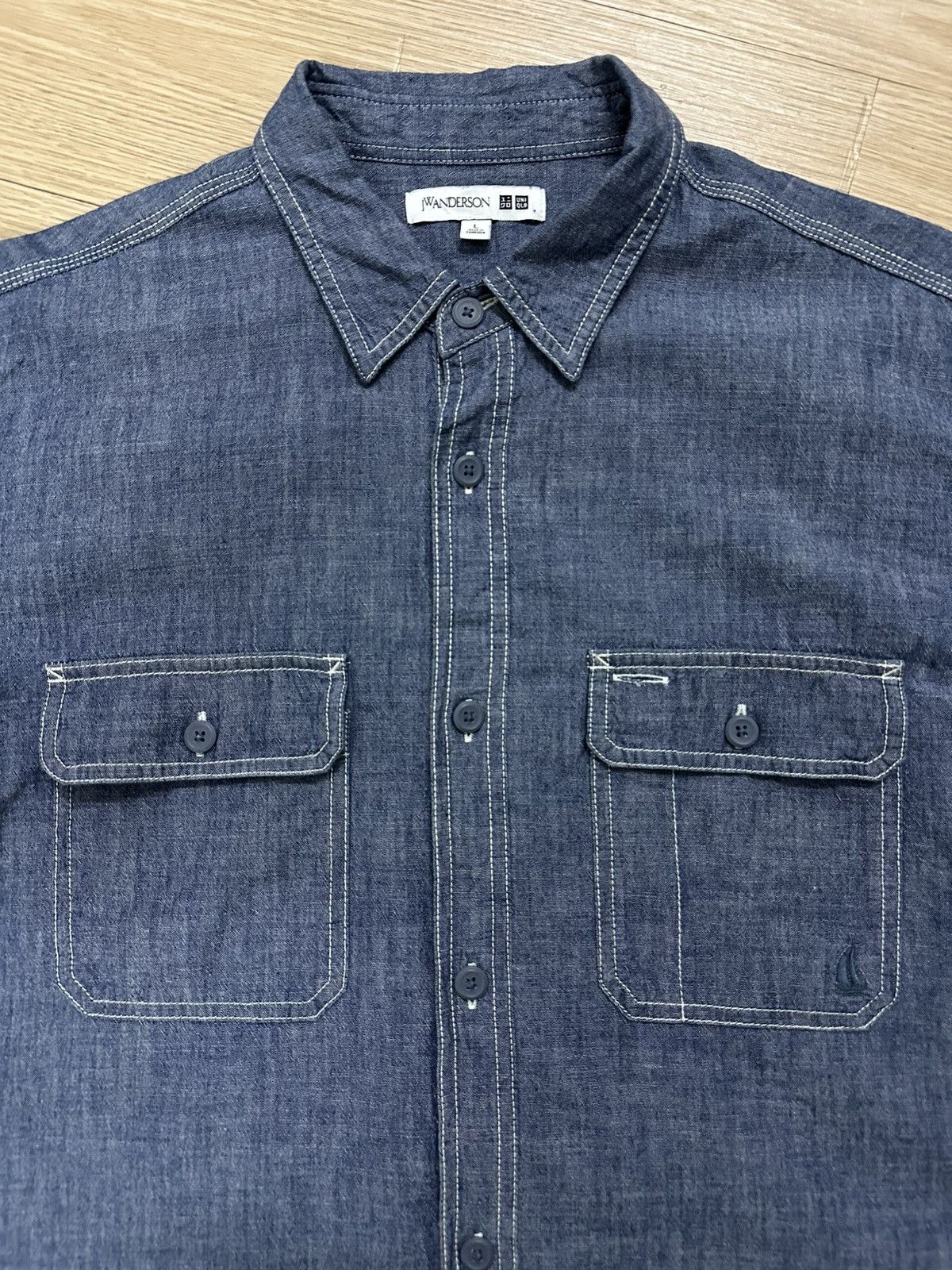Beauty Beast × JW Anderson × Uniqlo Rare J.W. Anderson Uniqlo Denim Double Pocket Work Shirt Size US L / EU 52-54 / 3 - 4 Thumbnail