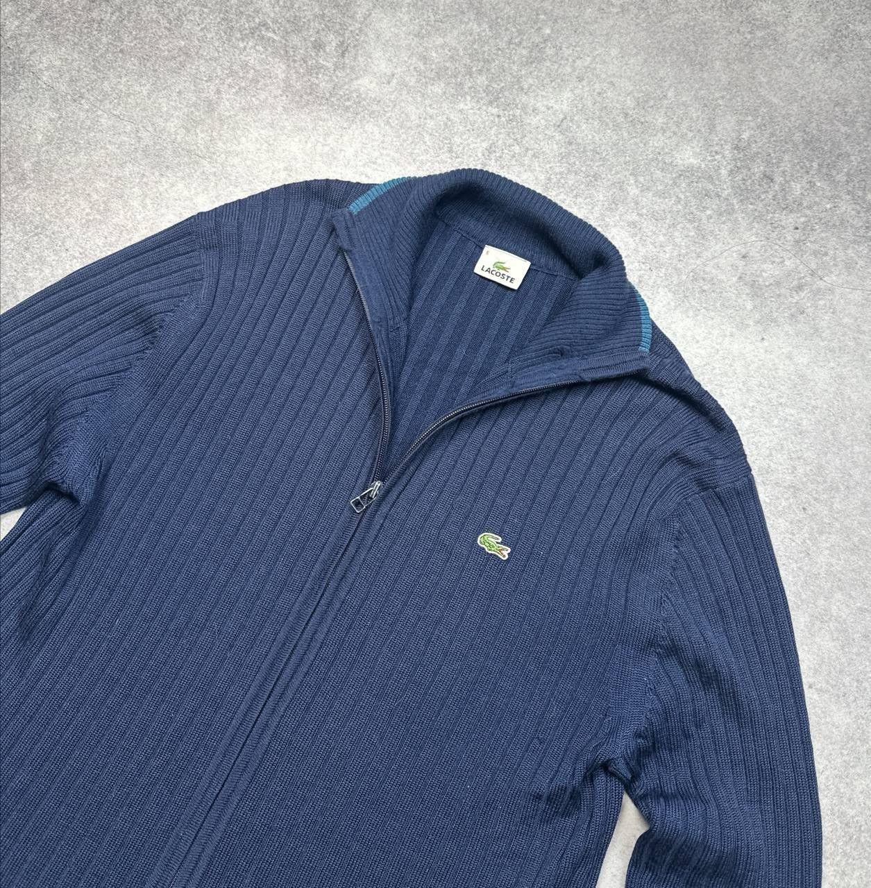 Lacoste Vintage Lacoste Wool Zip Cardigan, Size XL (6) Size US XL / EU 56 / 4 - 2 Thumbnail