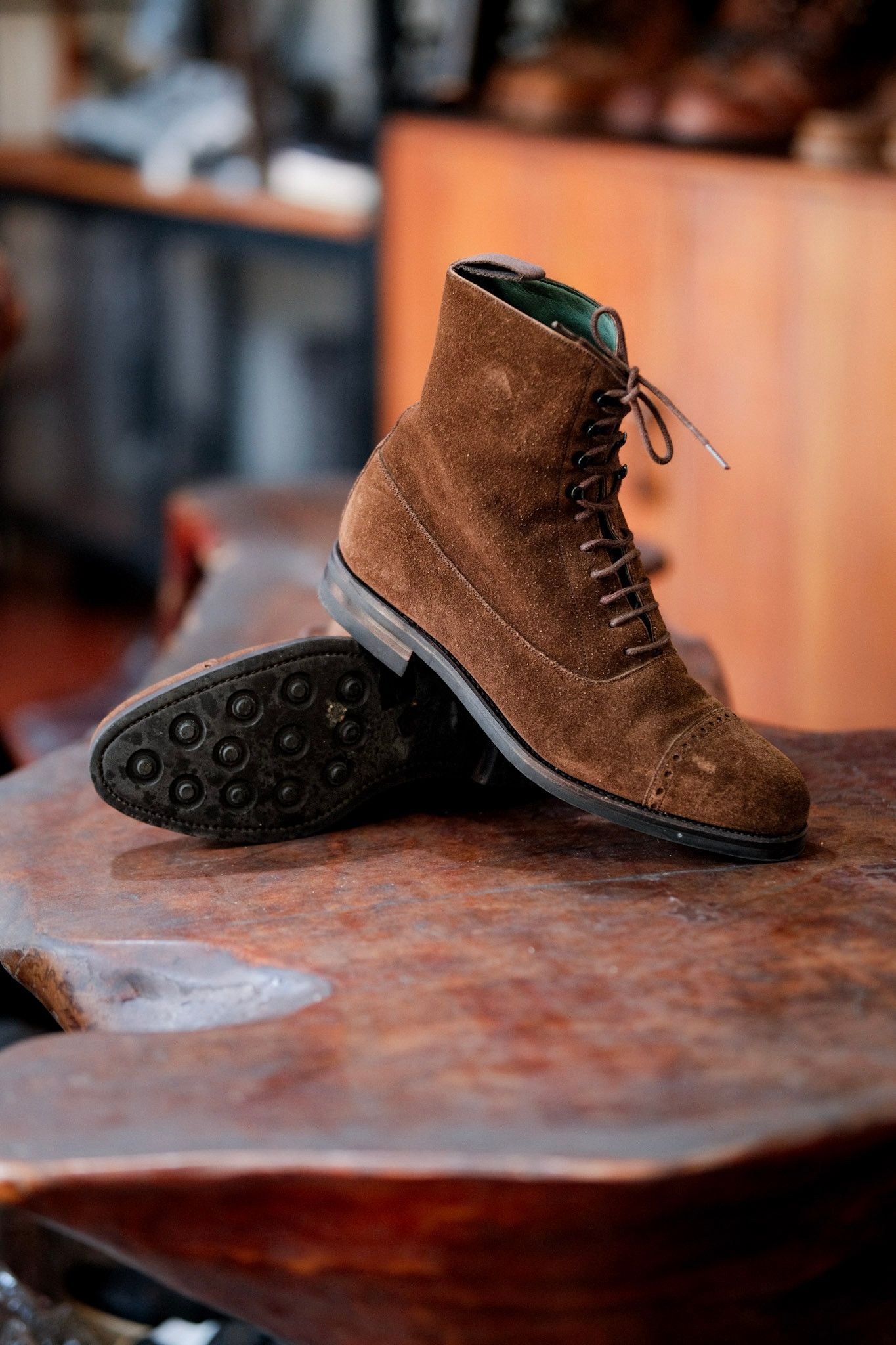 Carmina Balmoral Brown Suede Boot Original