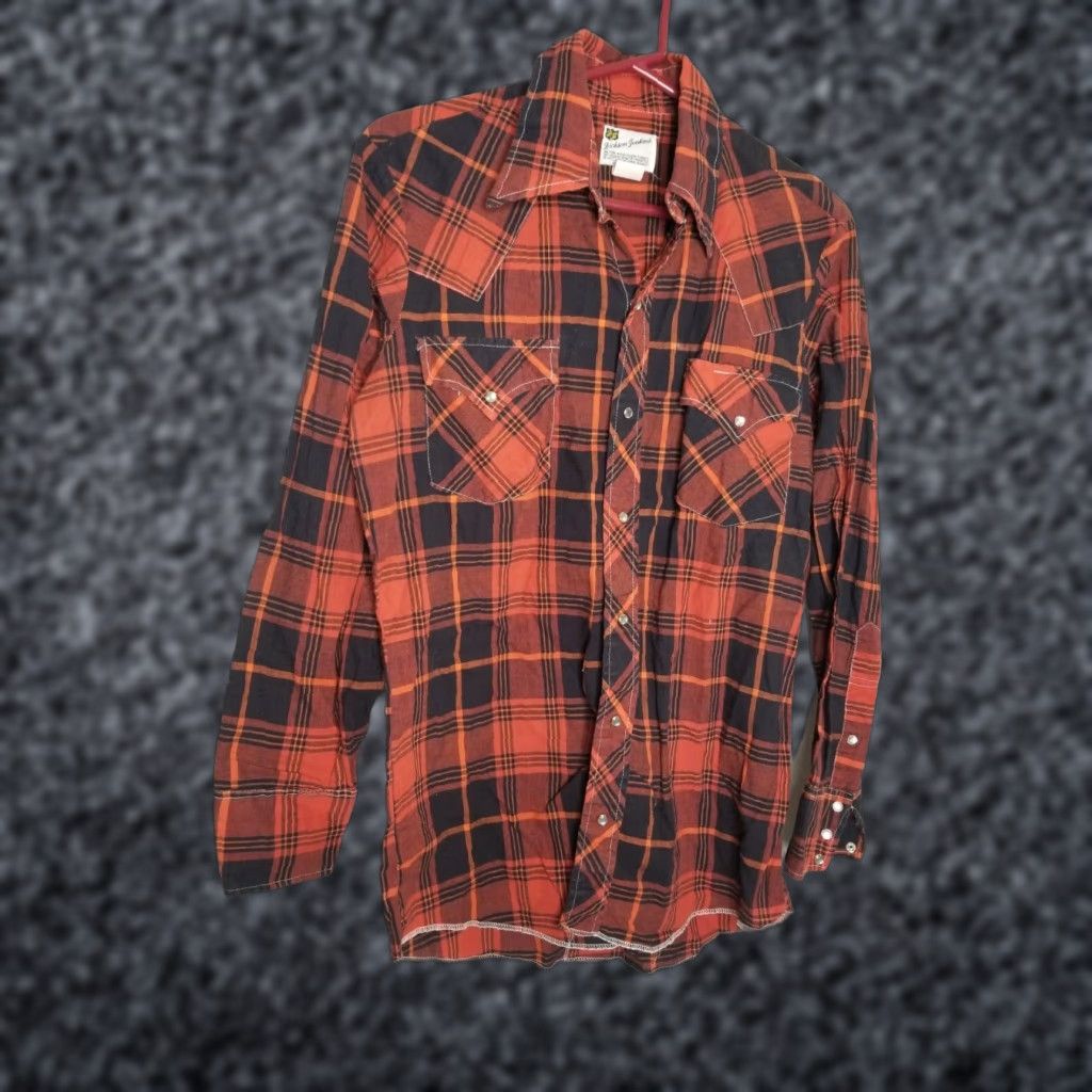 Vintage VINTAGE Dickson Jenkins western cowboy Pearl Snap Shirt Red Black Plaid M Mens Regular Shirt Size US M / EU 48-50 / 2 - 1 Thumbnail