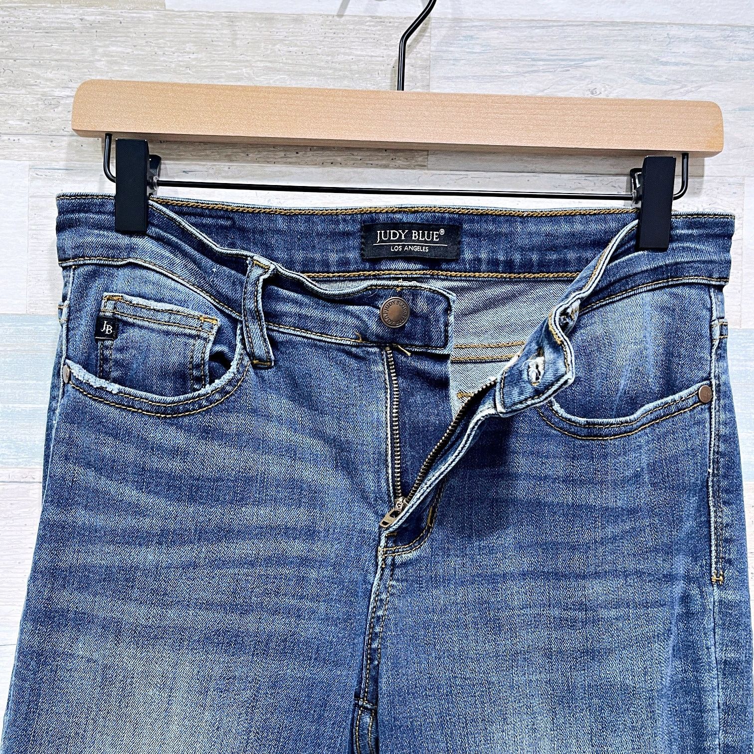 Other Judy Blue Mid Rise Distressed Crop Skinny Jeans Dark 28 Size 28" / US 6 / IT 42 - 3 Thumbnail