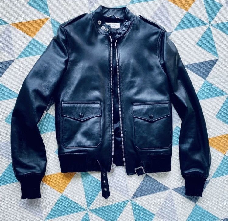 ブルゾン Saint Laurent Leather Bomber Jacket Men's Saint Laurent Leather Jackets for Men | Grailed