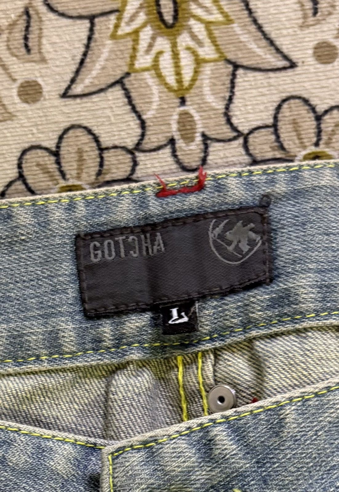 Gotcha × Vintage Vintage Japanese Brand Gotcha Back Side Leather Pocket Denim Size US 31 - 15 Thumbnail