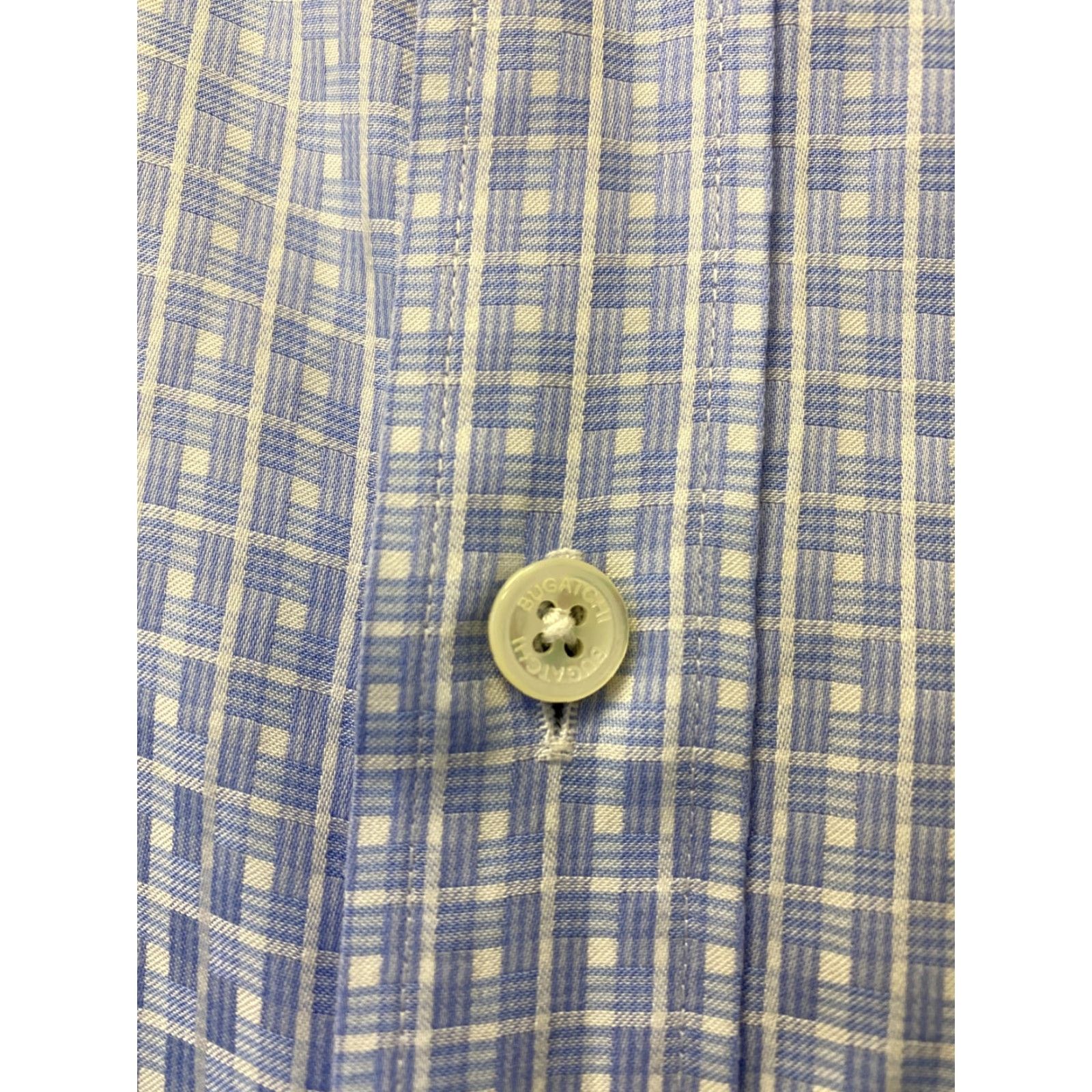 BUGATCHI VINTAGE Bugatchi Uomo Shirt Adult L Blue Geometric Slim Fit Button-Up Mens Size US L / EU 52-54 / 3 - 5 Thumbnail