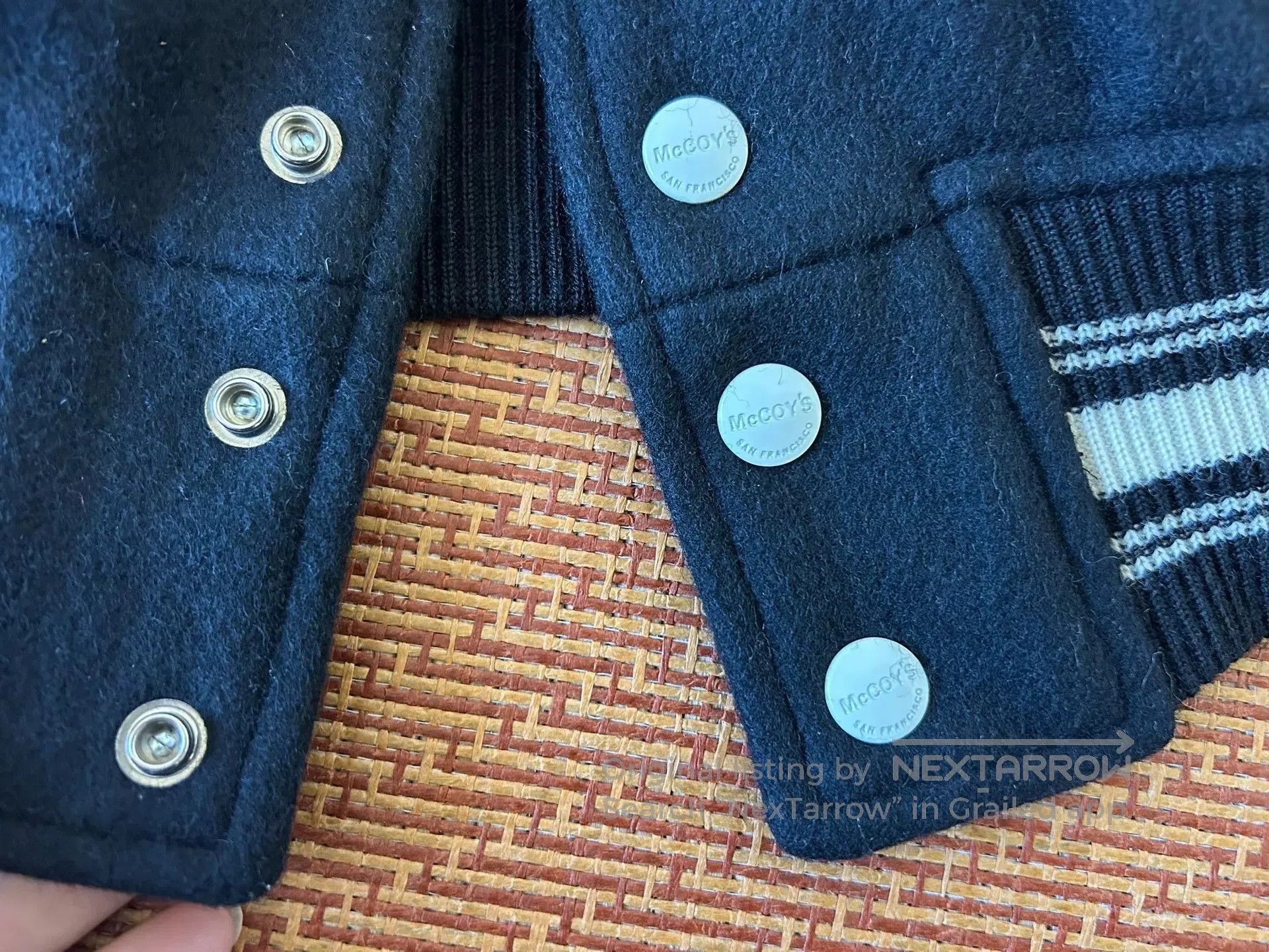 The Real McCoy's stylish black varsity jacket with logo. Size US M / EU 48-50 / 2 - 8 Thumbnail