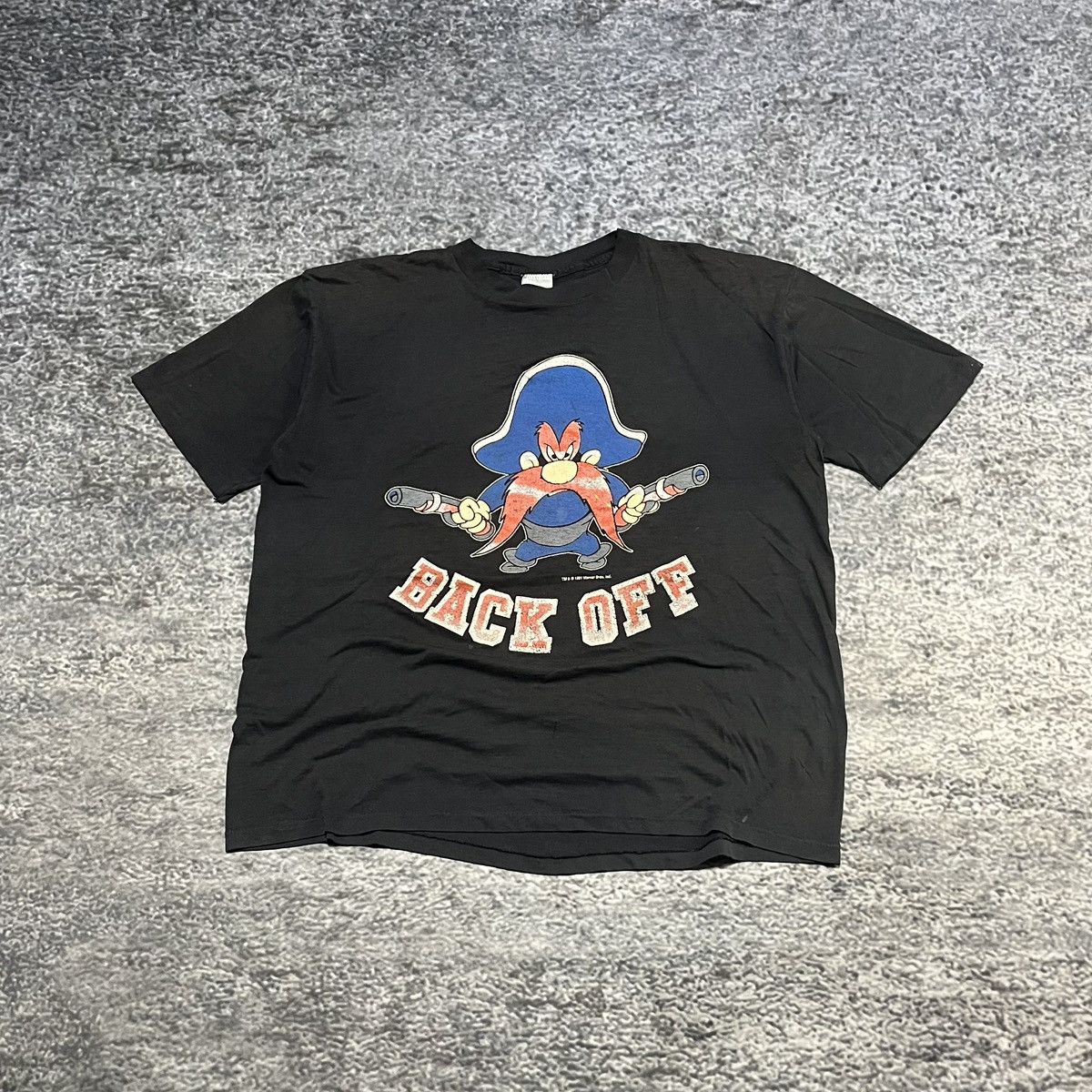 Vintage Vintage 90s Yosemite Sam Looney Tunes T Shirt Black Size XL Size US XL / EU 56 / 4 - 1 Thumbnail