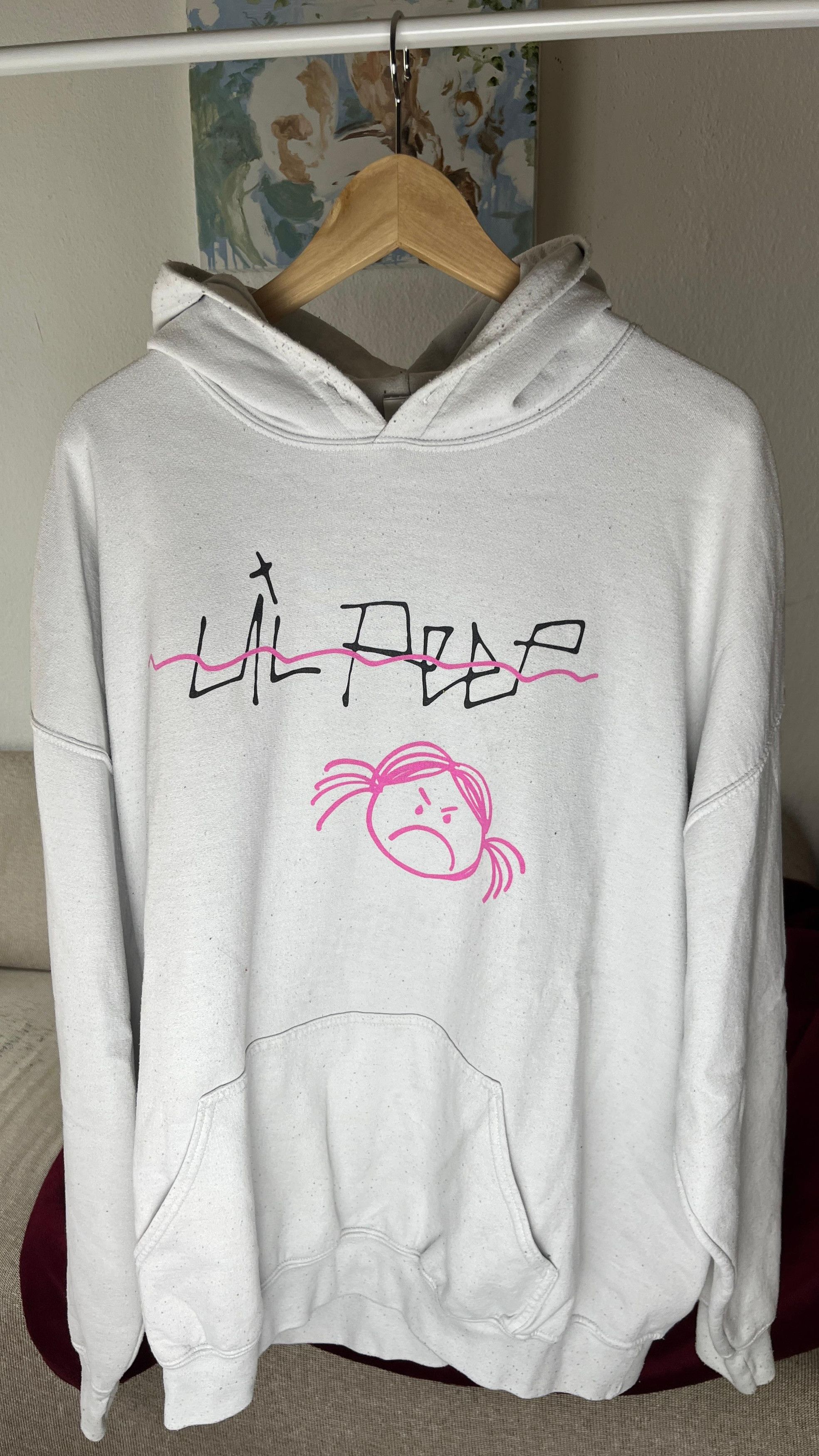 Lil Peep Lil Peep White Angry Girl Logo Hoodie Sz. 2XL Tour Album Size US XXL / EU 58 / 5 - 1 Thumbnail