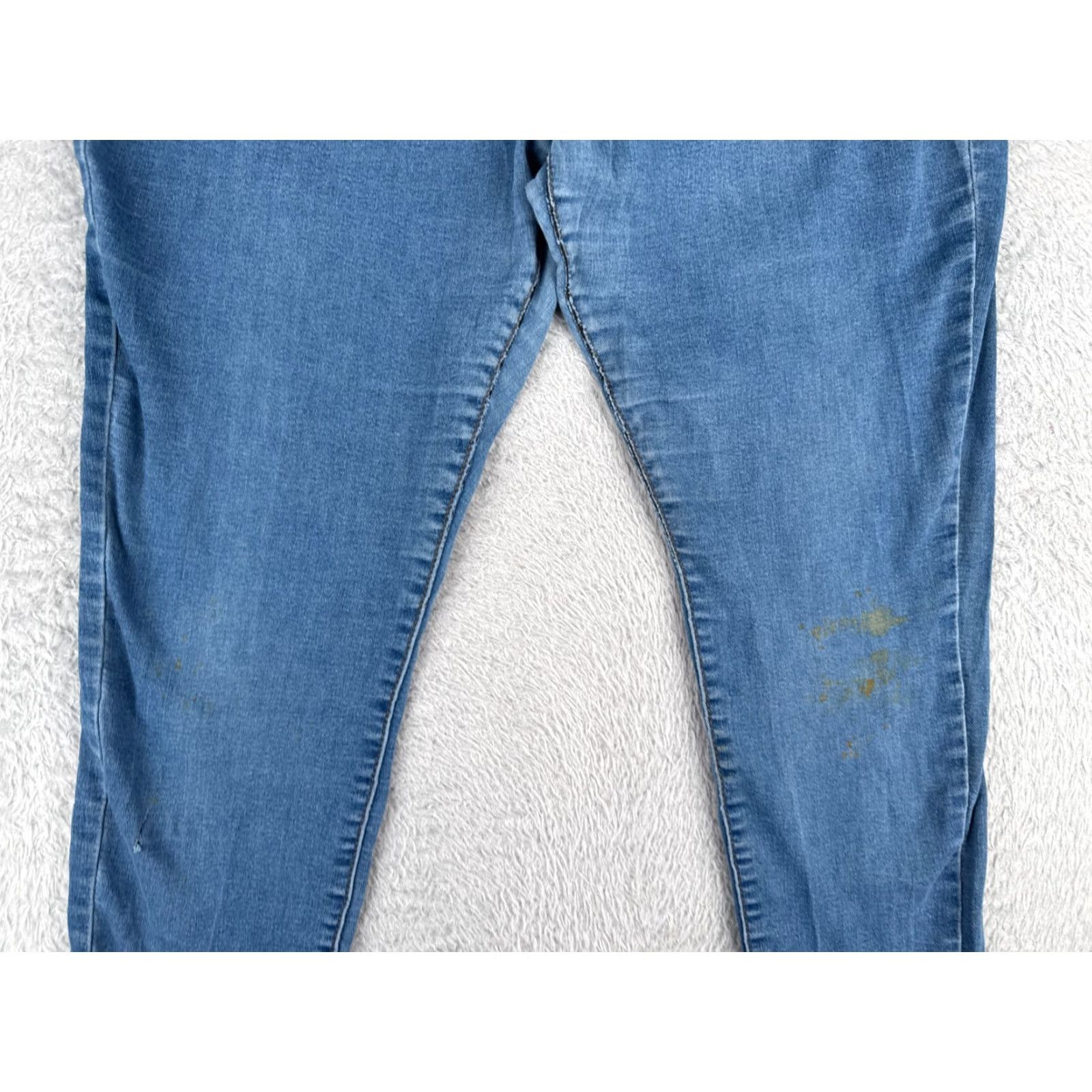 Denime dip Jeans Women 16 Blue Denim Skinny Mid Rise Distressed Stretch 34x27 Size 38" / US 16 / IT 52 - 3 Thumbnail