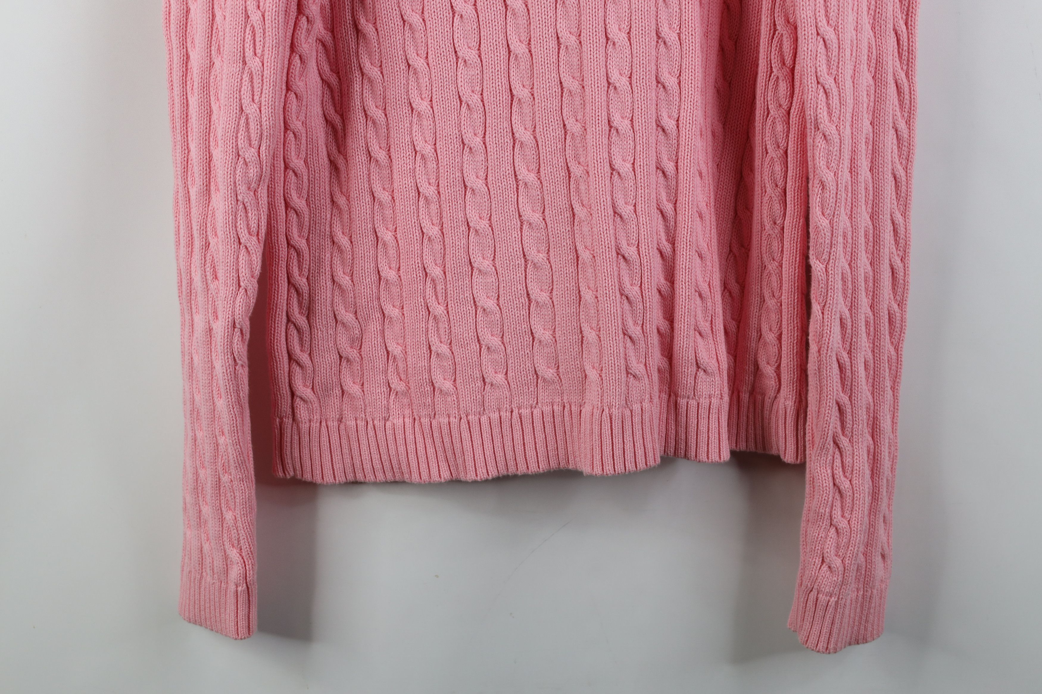 Polo Ralph Lauren Vintage 90s Ralph Lauren Cotton Cable Knit Shawl Sweater Size L / US 10 / IT 46 - 12 Thumbnail