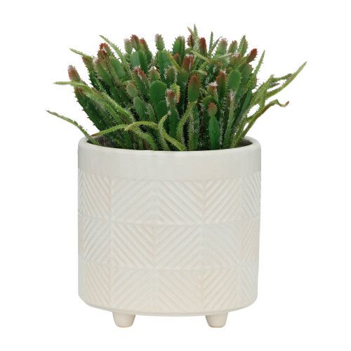 Designer × Homemade S/2 6/8" TEXTURED PLANTERS, SHINY WHITE Size US L / EU 52-54 / 3 - 3 Thumbnail
