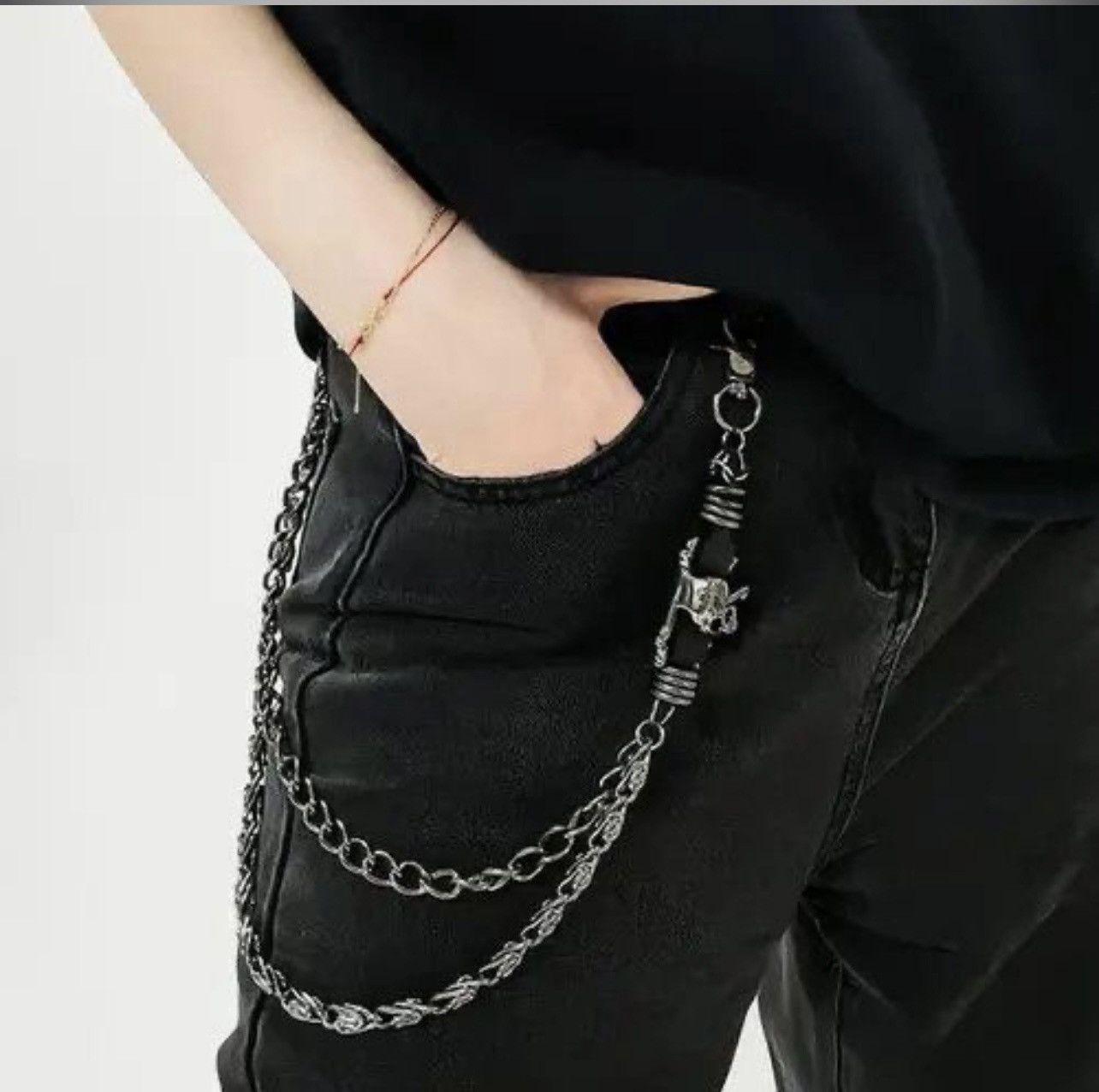 Jewelry Dark Skull Double Layers Pants Chain Size ONE SIZE - 1 Thumbnail