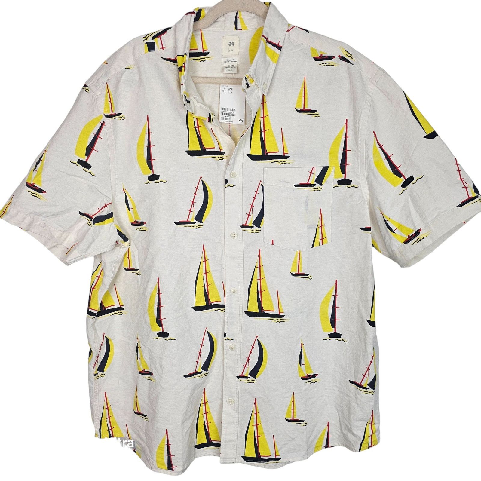 H&M H&M Shirt Mens Sailboat All Over Print Button Down Shirt XXL Size US XXL / EU 58 / 5 - 1 Thumbnail