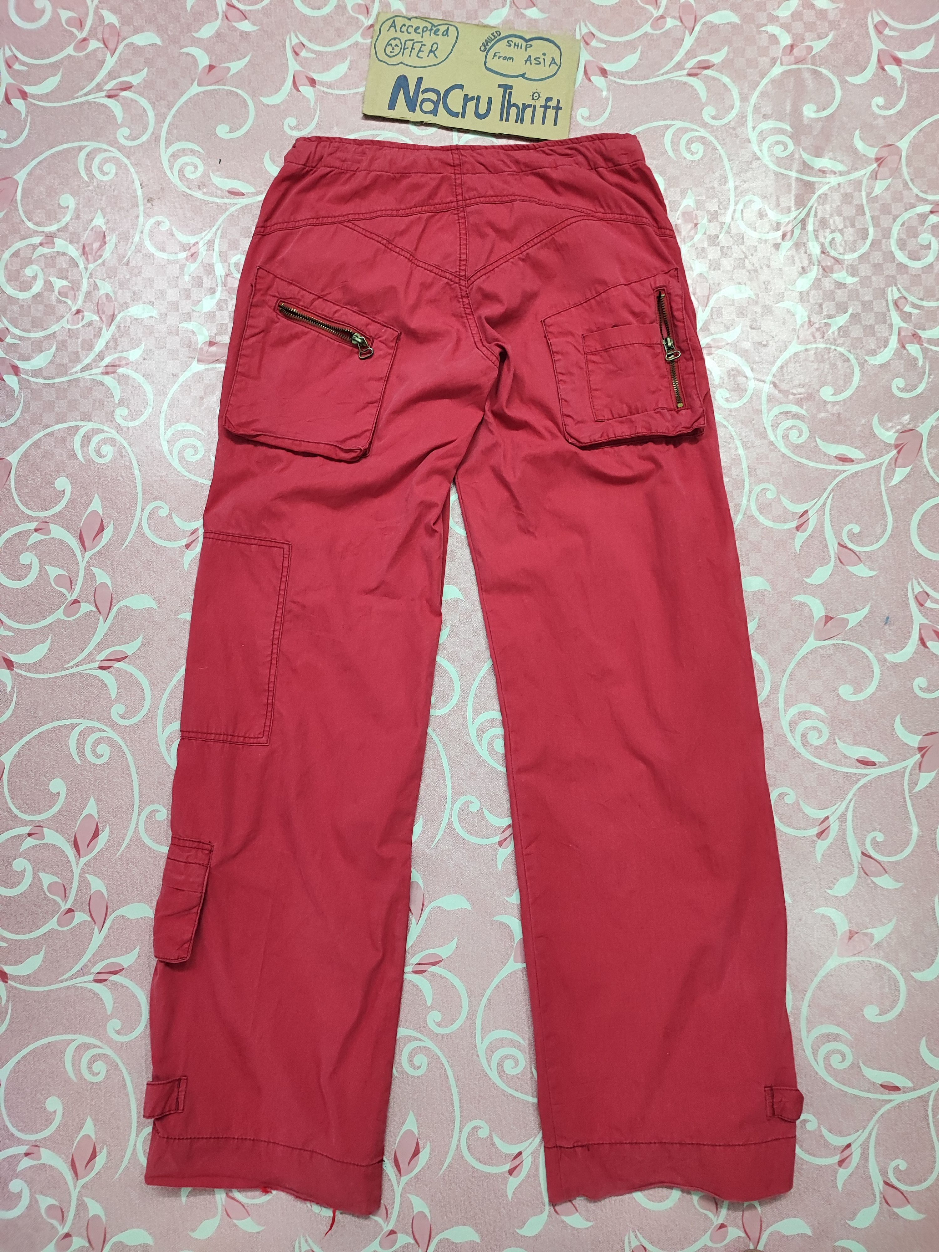 If Six Was Nine Cargo Pant Multipocket Red by Periscope 28 Size US 28 / EU 44 - 2 Thumbnail