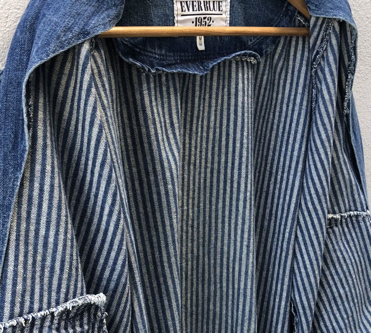 Vintage Vintage Ever Blue 1952 Striped Denim Bomber Jacket Size US M / EU 48-50 / 2 - 10 Thumbnail