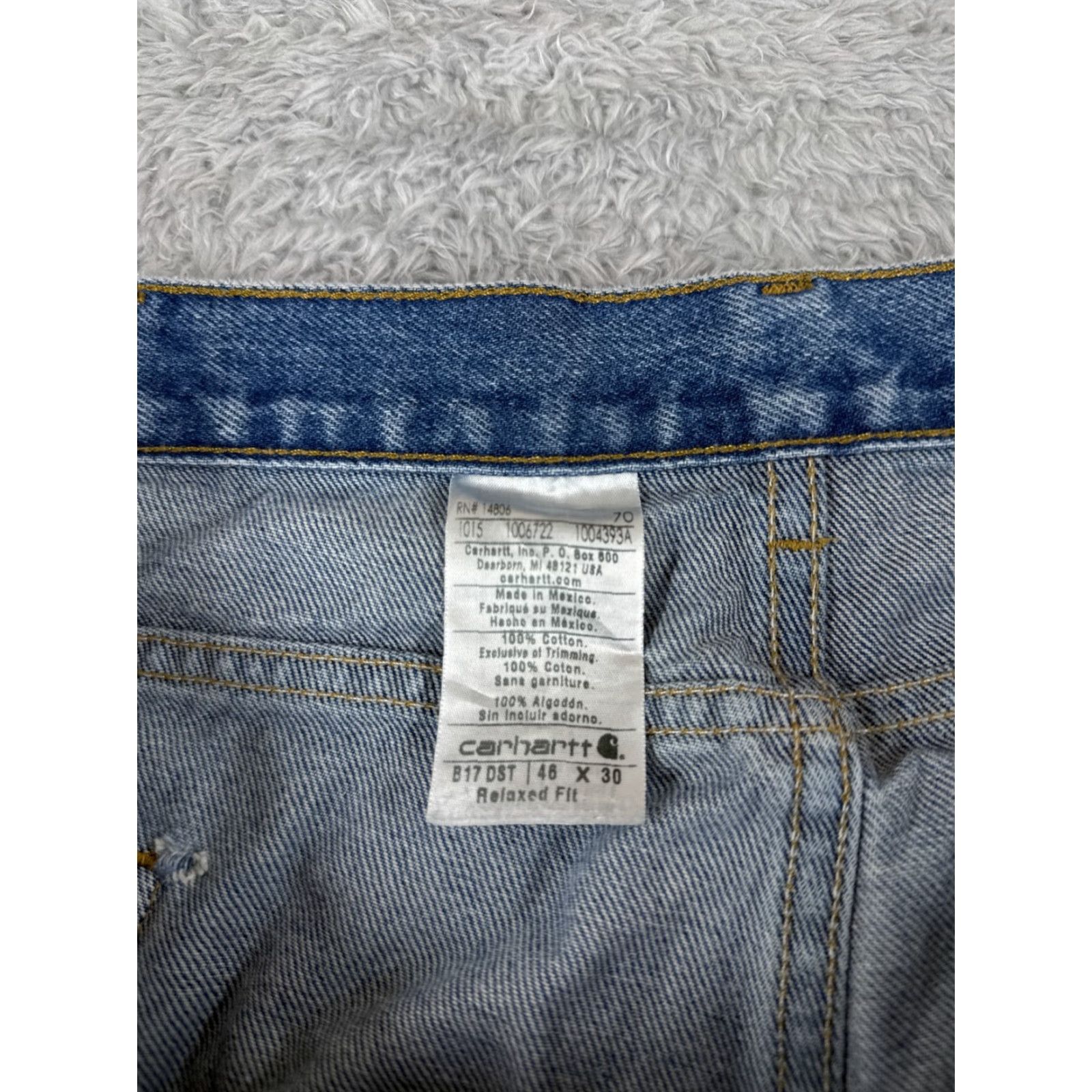 Carhartt Carhartt Jeans Adult 48 Blue Denim Relaxed Fit 100% Cotton Straight 42x30 Size US 32 / EU 48 - 6 Thumbnail