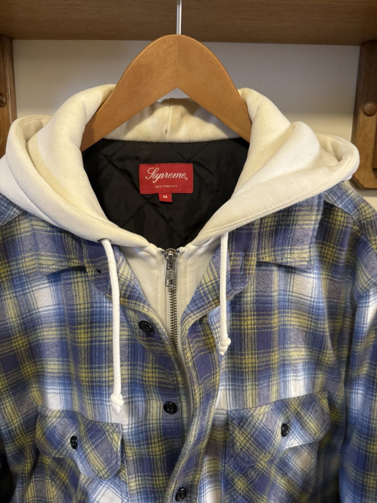 Supreme Supreme FW21 Quilted Lined Hooded Zip Flannel Size US M / EU 48-50 / 2 - 3 Thumbnail