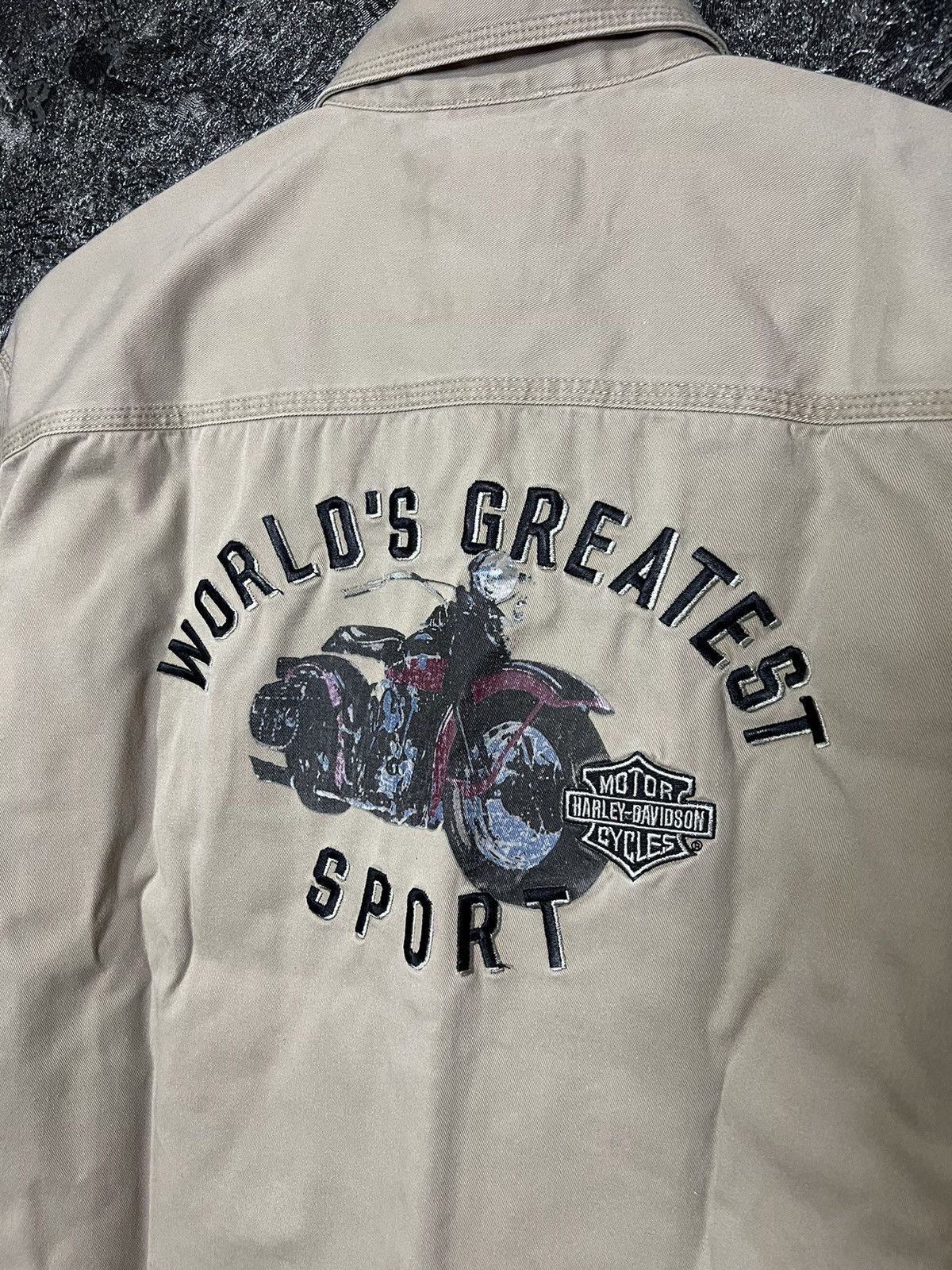 Vintage Harley Davidson Denim Button Up Work Mechanic Shirt Size US M / EU 48-50 / 2 - 4 Thumbnail