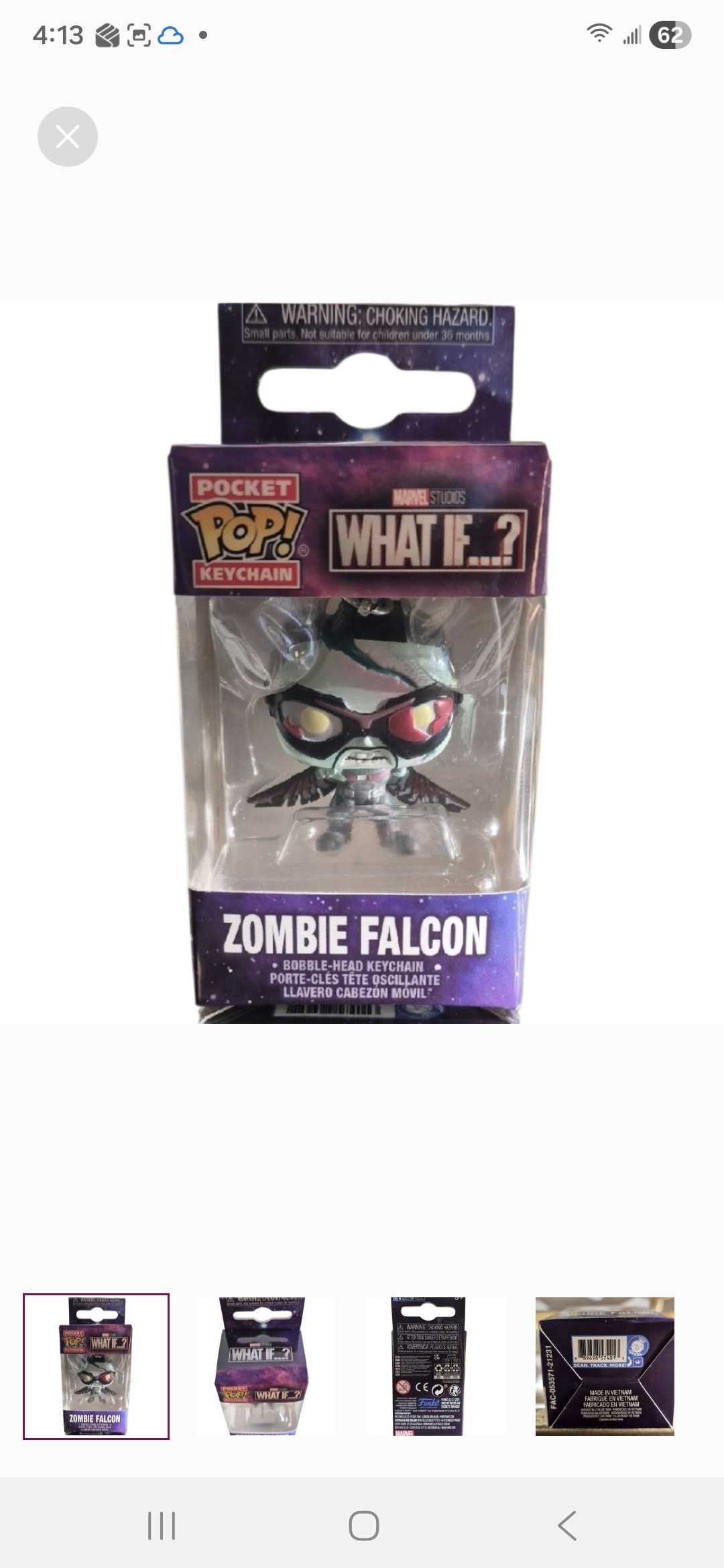 Other Funko × Marvel What If...? Zombie Falcon POP Keychain. Size ONE SIZE - 1 Thumbnail