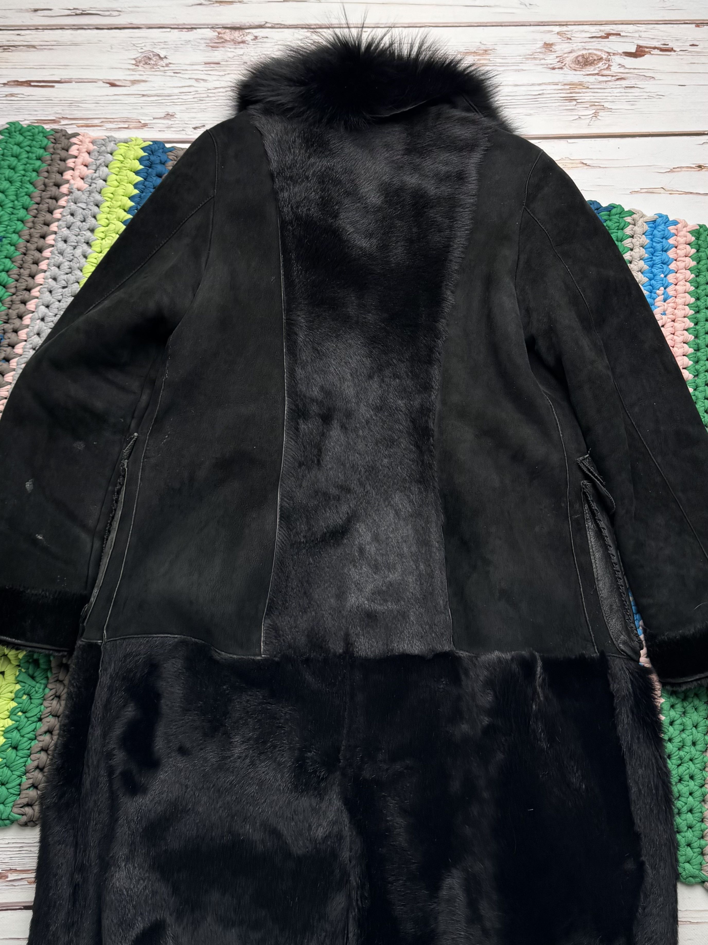 Vintage Vintage Shearling Leather Long Winter Coat Y2K Gothic Size M / US 6-8 / IT 42-44 - 22 Thumbnail