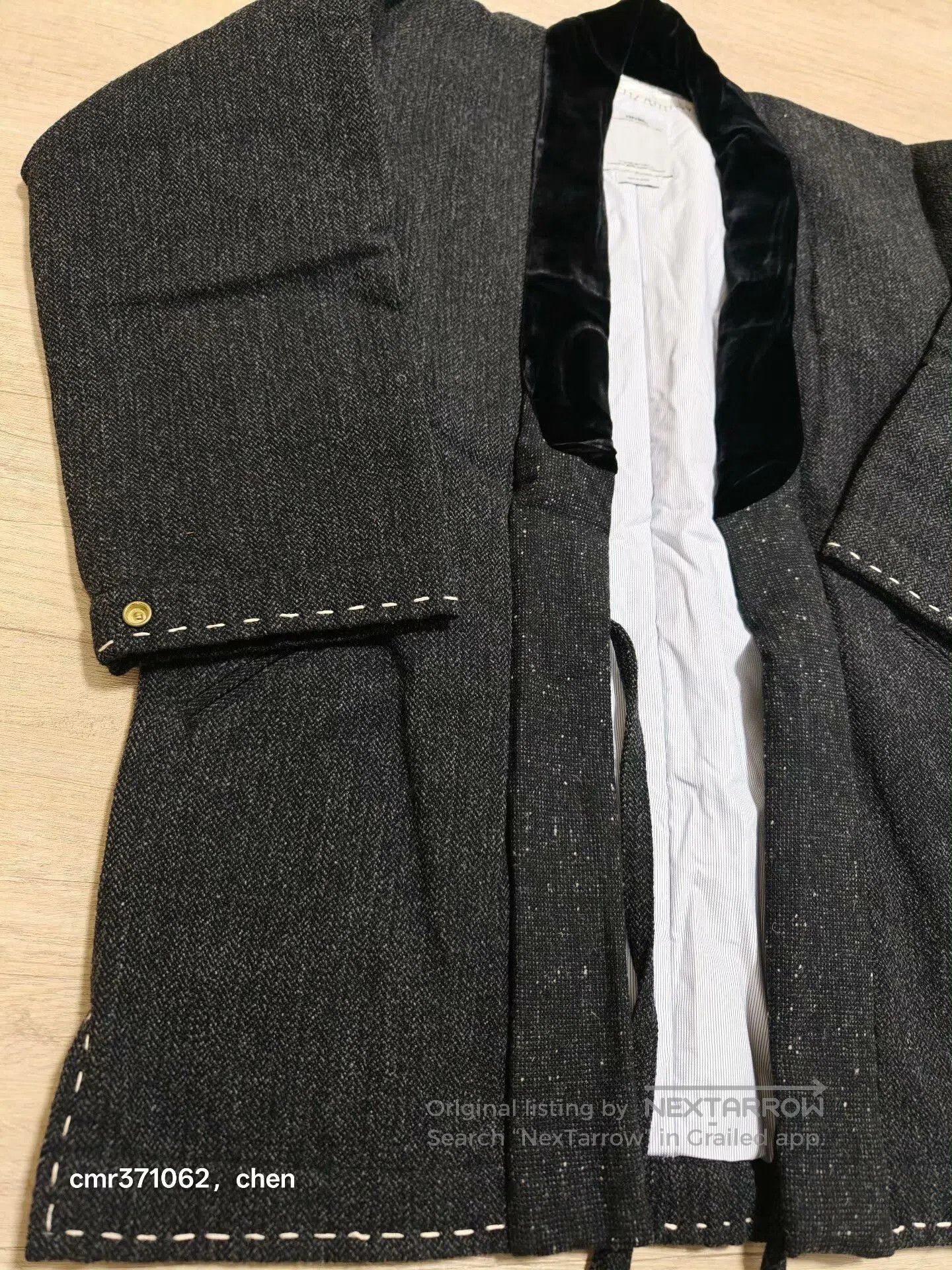 visvim 17aw dotera coat herringbone charcoal.