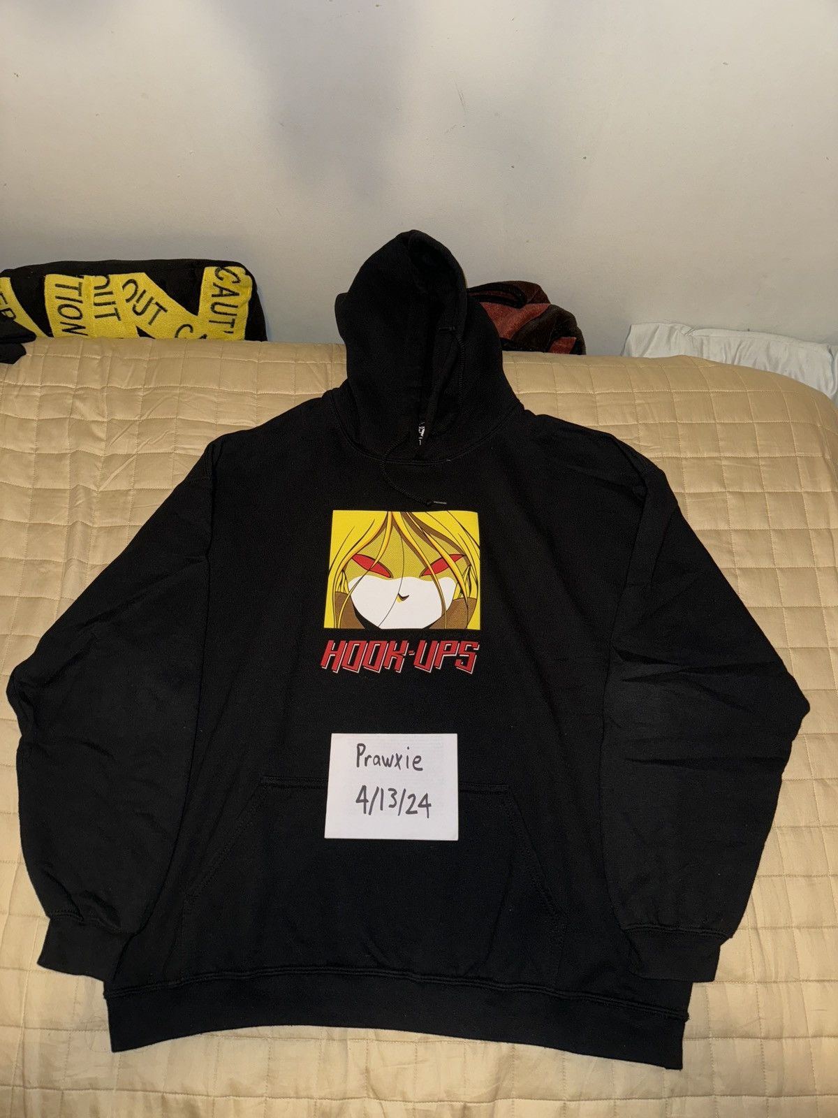 image of Hook Ups Red Eyes Hoodie in Black, Men's (Size XL)