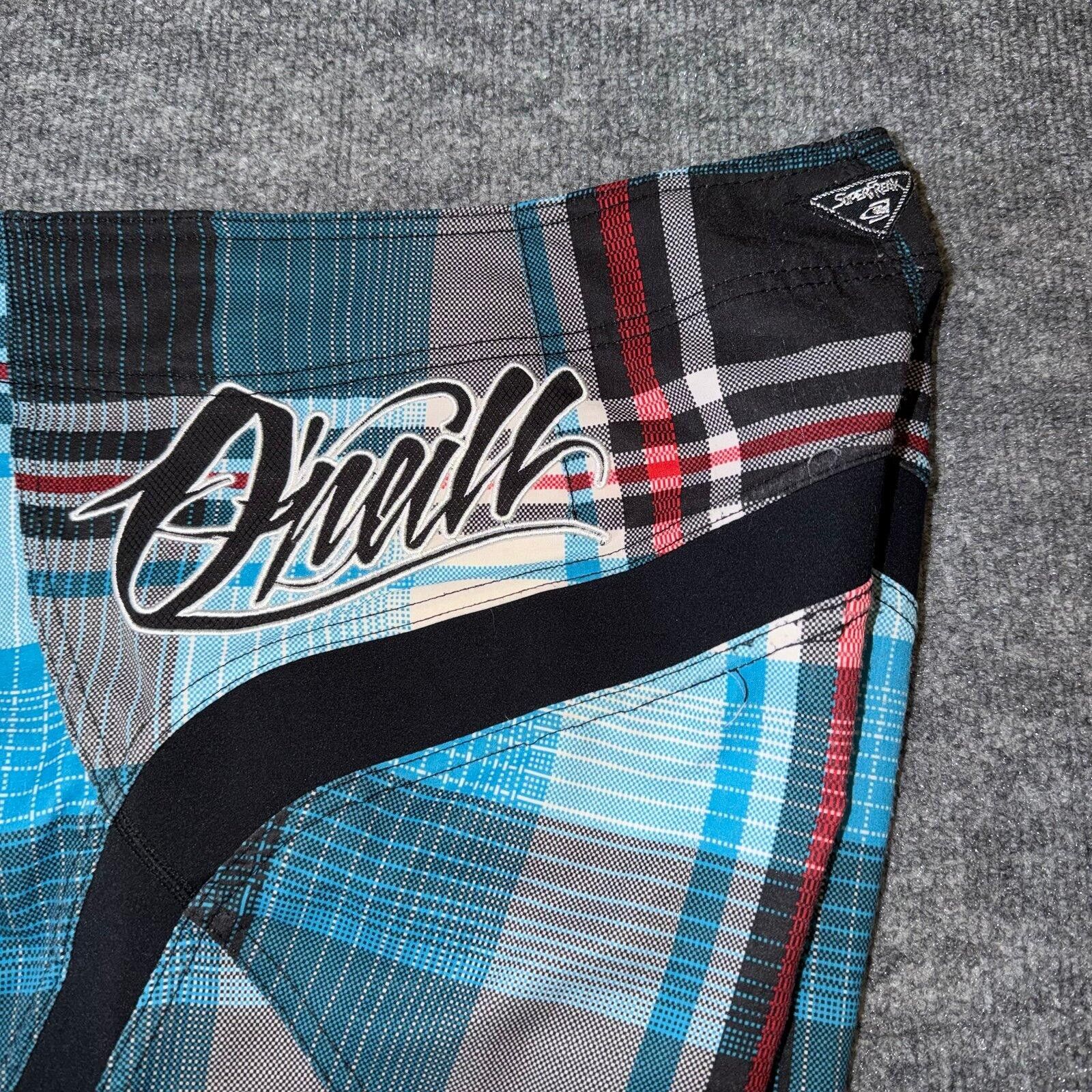 O'Neill O’Neill Superfreak Blue Plaid Surf Board Shorts Mens MD 32 Size US 32 / EU 48 - 2 Thumbnail