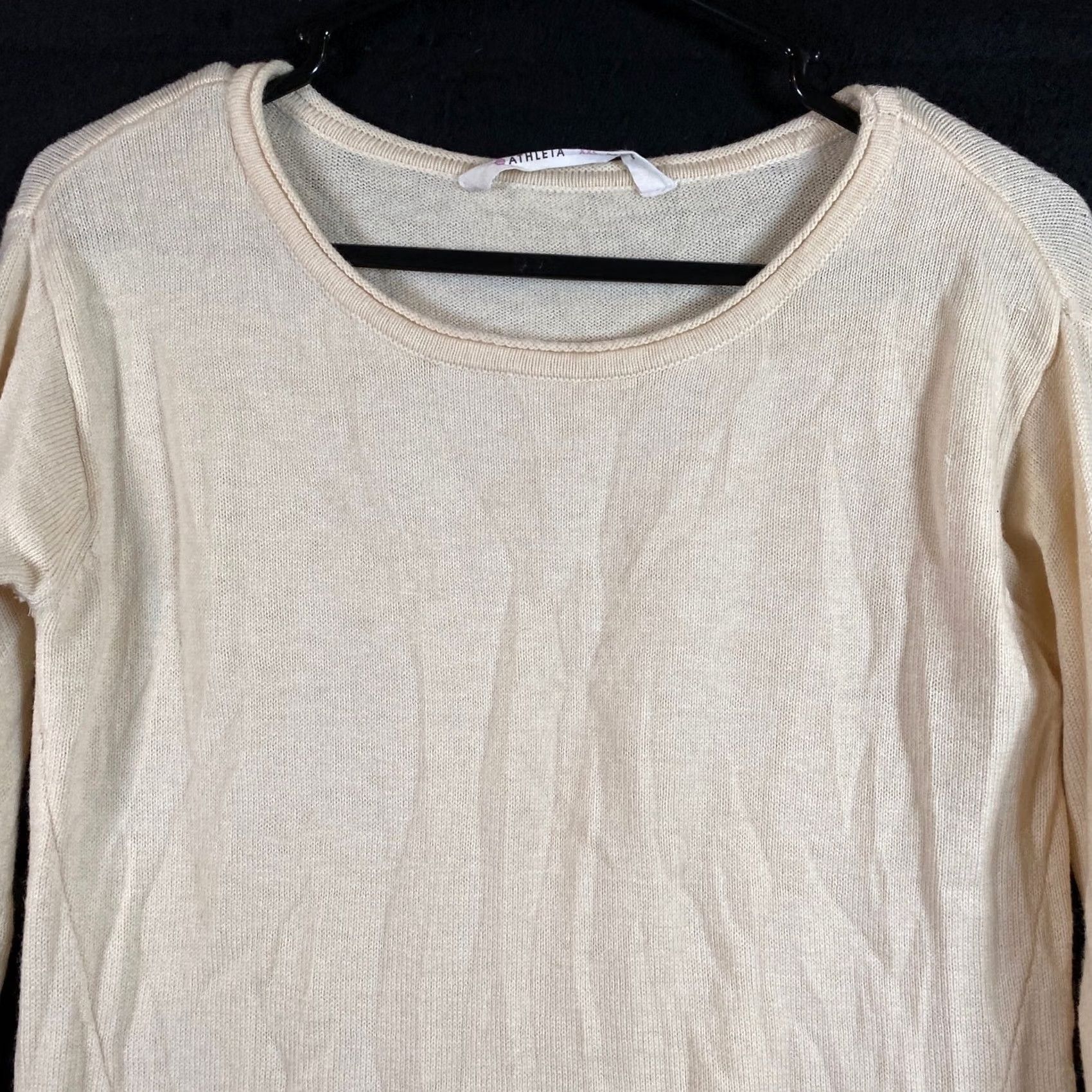Athleta Athleta Womens Sweater Boat Neck Stretch XXS Beige Nopa 100% Merino Wool Knit Pullover Casual Active Workwear Travel Size XXS / US 00 / IT 34 - 3 Thumbnail