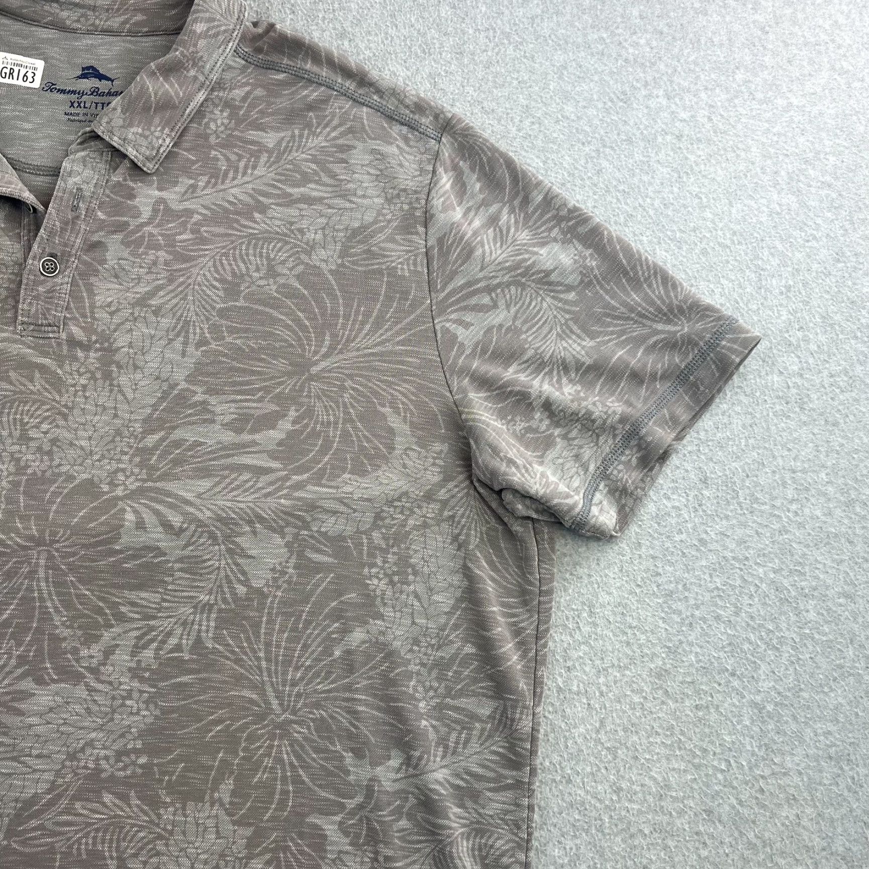 Tommy Bahama VINTAGE Tommy Bahama Polo Shirt Mens 2XL Gray Floral Tropical Knit Casual Golf Adult Size US XXL / EU 58 / 5 - 7 Thumbnail