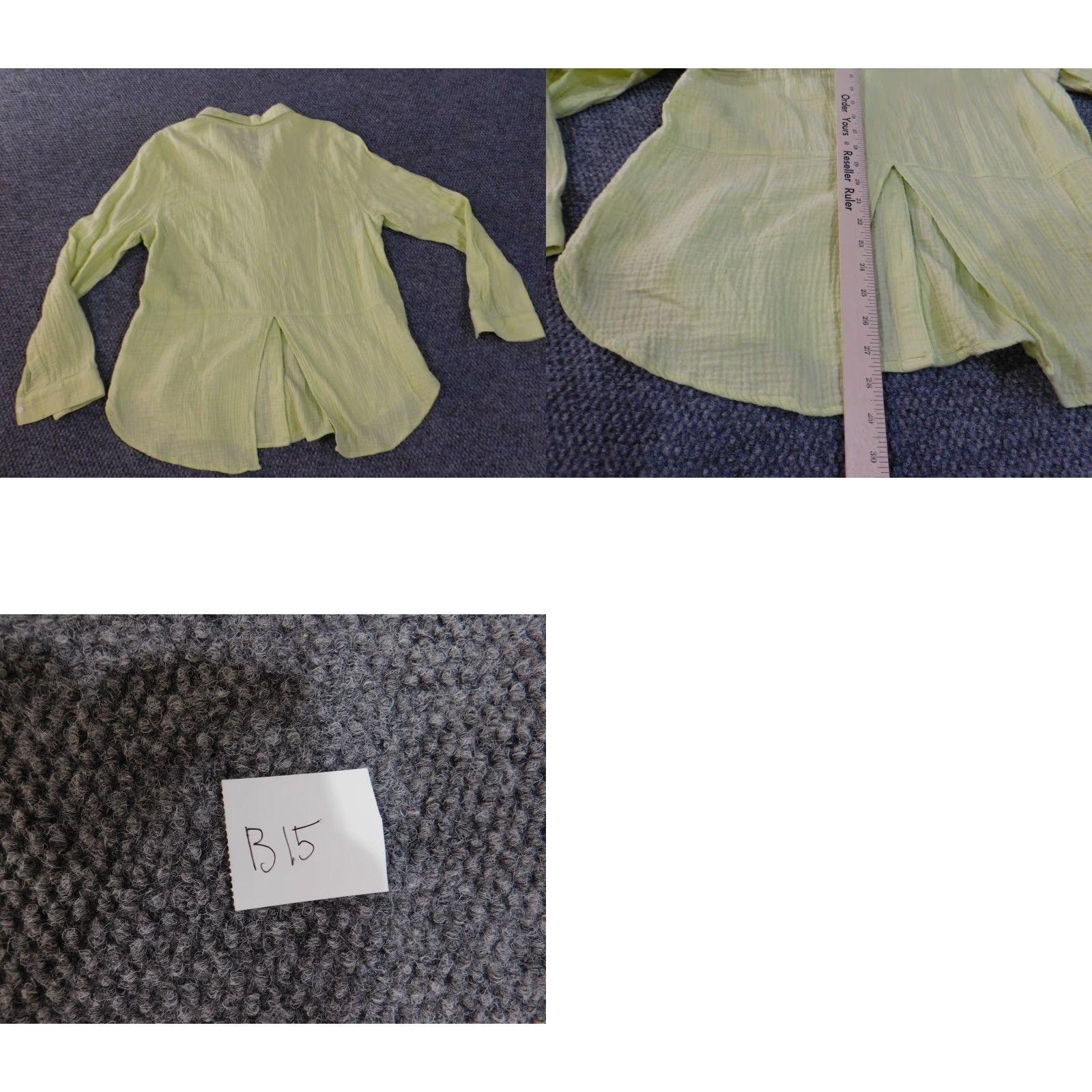 Lucky Brand Lucky Brand Button-Up Shirt Womens L Green Cotton Slit Casual Long Sleeve Button-Up Top Size L / US 10 / IT 46 - 9 Thumbnail