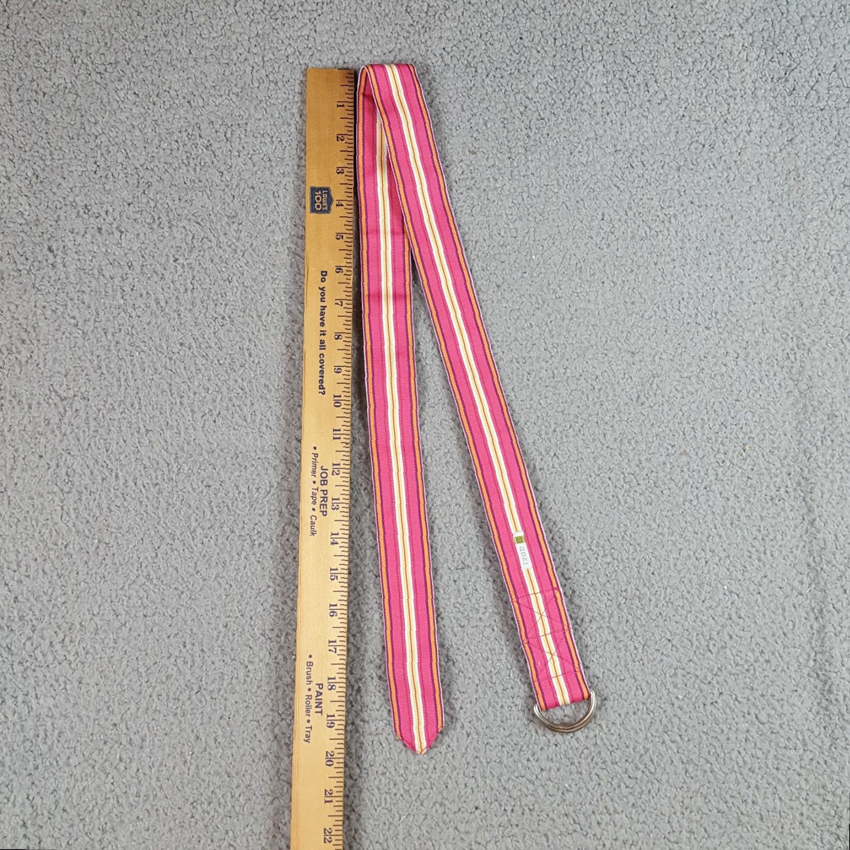 Izod VINTAGE IZOD Golf Belt Pink Striped Fabric Size M D Ring Canvas 90s Preppy Womens Size ONE SIZE - 4 Thumbnail