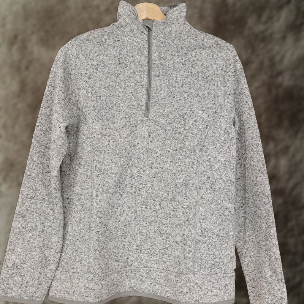 Eddie Bauer Eddie Bauer Womens M Gray 1/4 Zip Fleece Pullover Mock Neck Sweater Jacket Sweatshirt Size M / US 6-8 / IT 42-44 - 1 Thumbnail